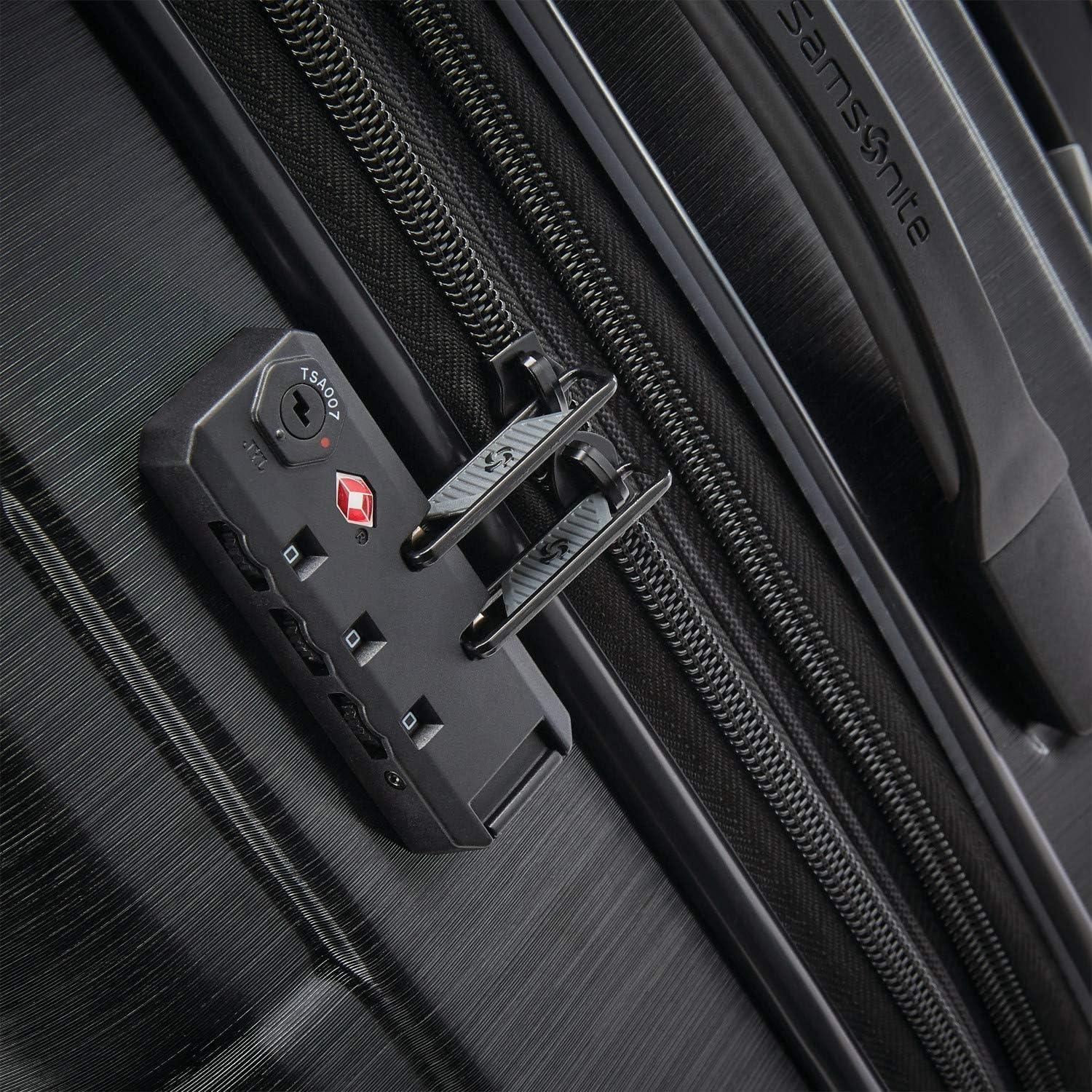 imageSamsonite Centric 2 Hardside Expandable Luggage with Spinner Wheels Silver CarryOn 20InchBlack