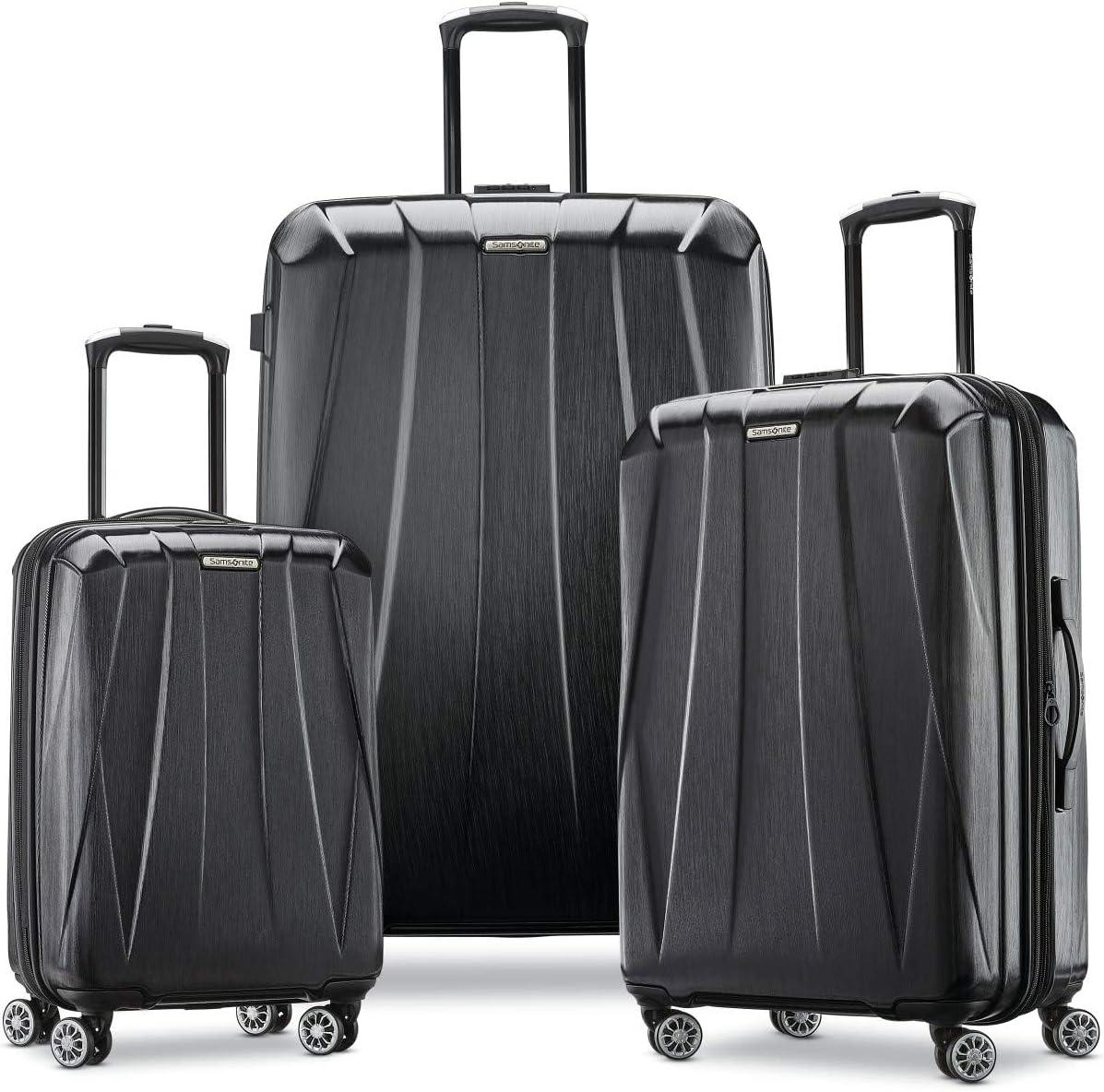 imageSamsonite Centric 2 Hardside Expandable Luggage with Spinner Wheels Silver CarryOn 20InchBlack