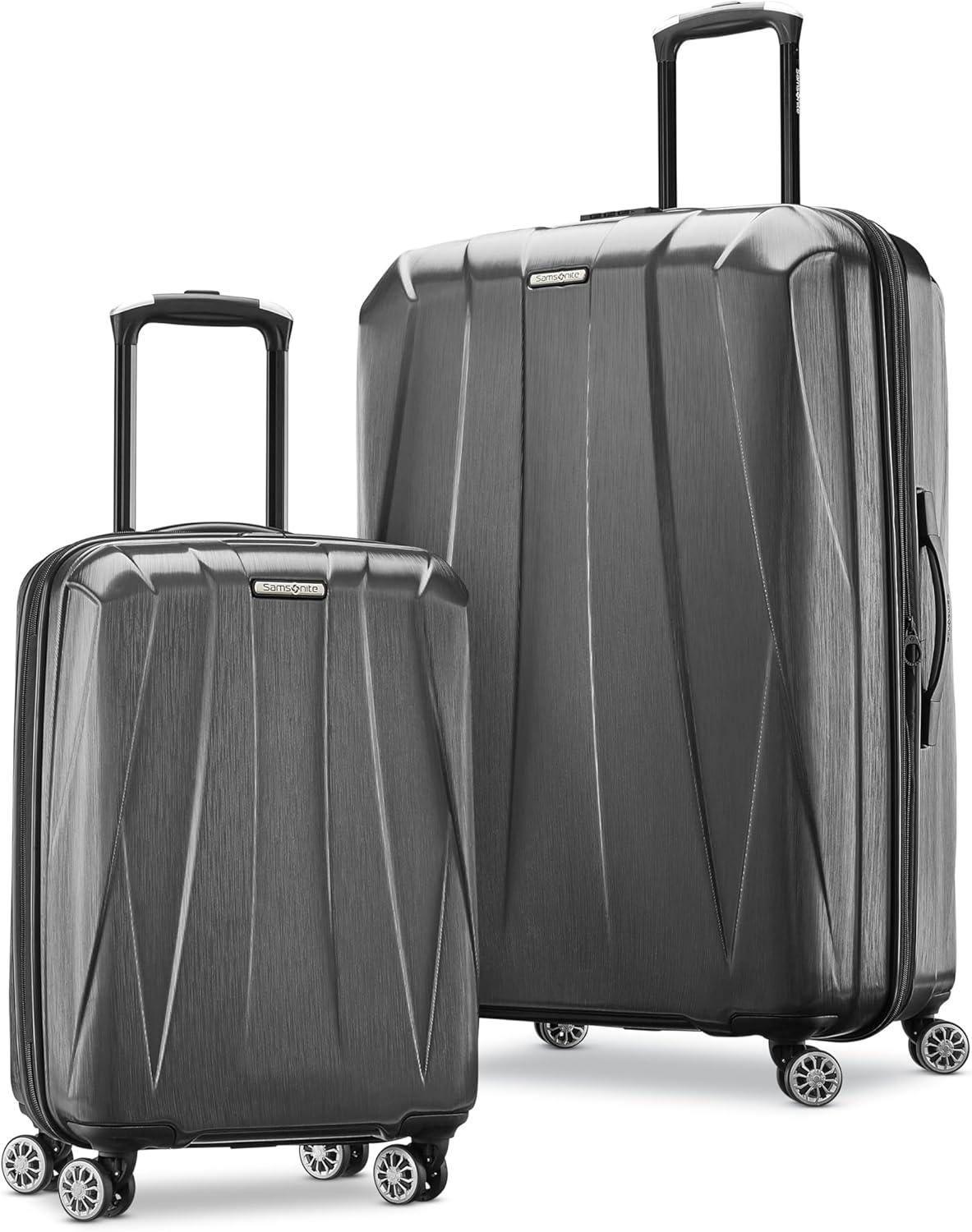 imageSamsonite Centric 2 Hardside Expandable Luggage with Spinner Wheels Silver CarryOn 20InchBlack