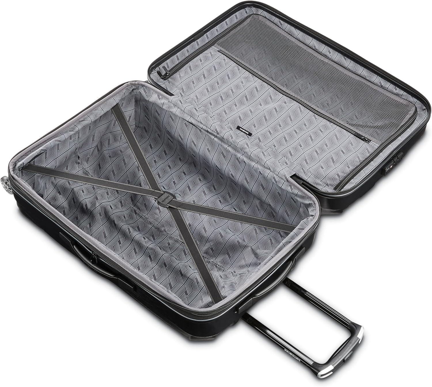 imageSamsonite Centric 2 Hardside Expandable Luggage with Spinner Wheels Silver CarryOn 20InchBlack