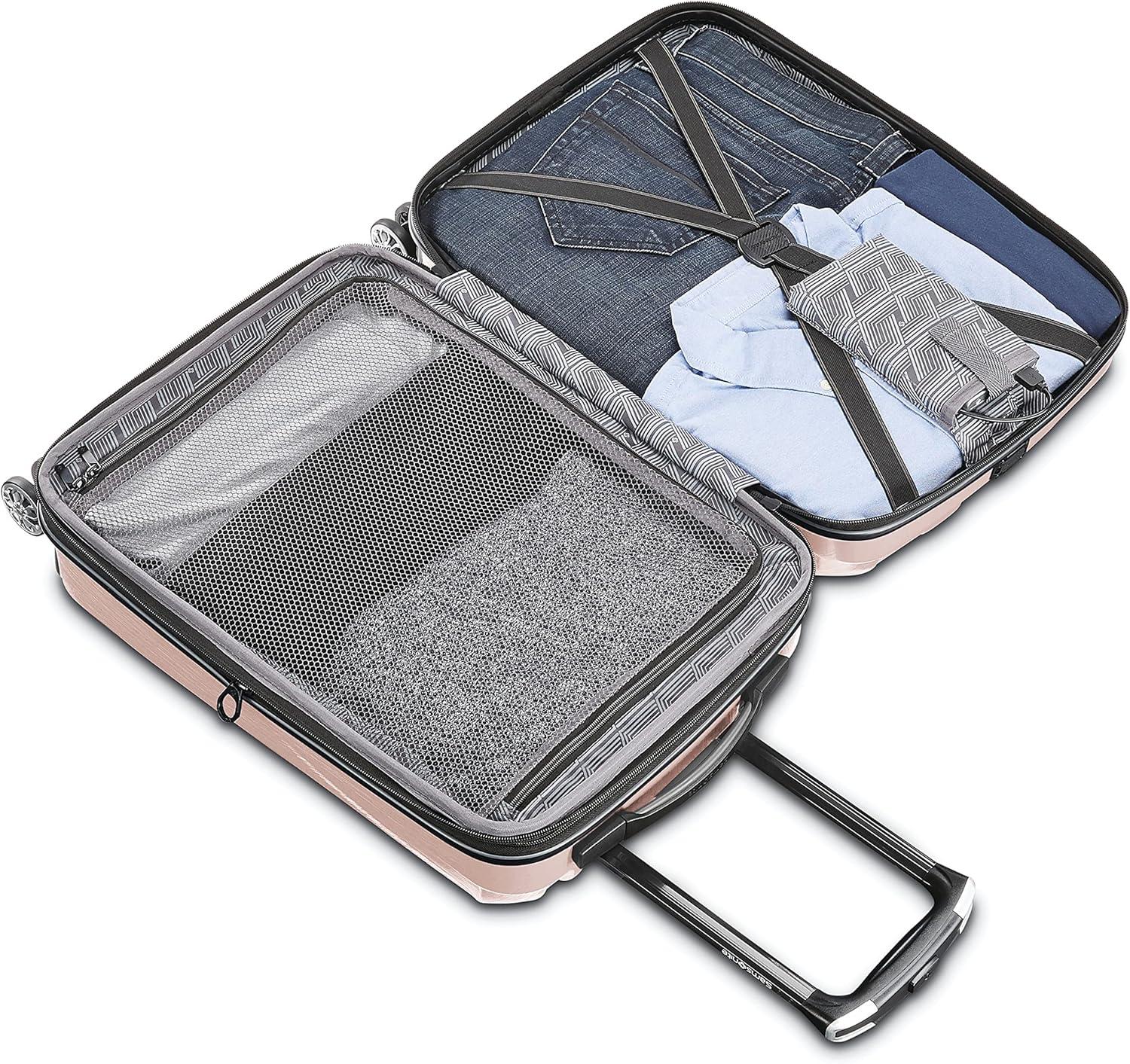 imageSamsonite Centric 2 Hardside Expandable Luggage with Spinner Wheels Silver CarryOn 20InchBlossom Pink
