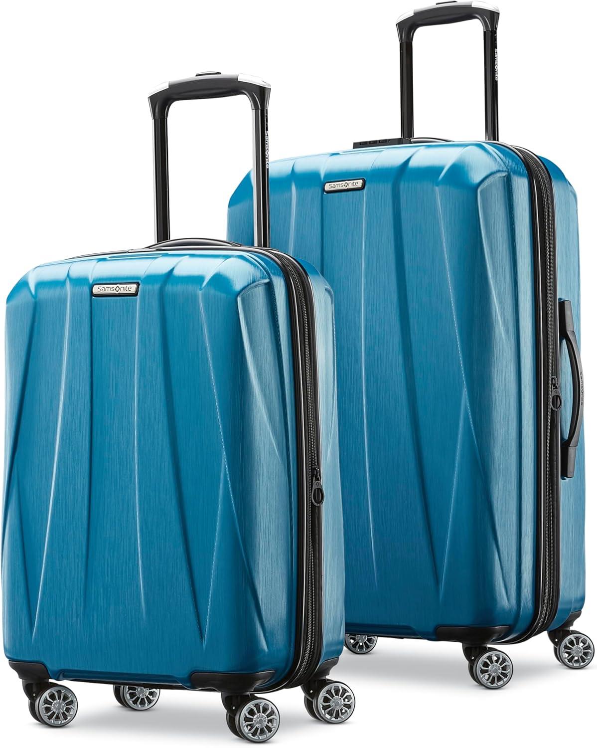 imageSamsonite Centric 2 Hardside Expandable Luggage with Spinner Wheels Silver CarryOn 20InchCaribbean Blue