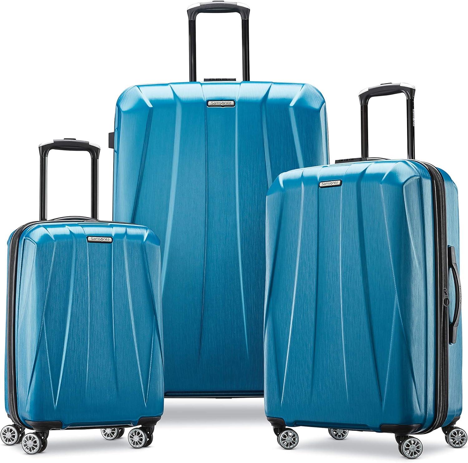 imageSamsonite Centric 2 Hardside Expandable Luggage with Spinner Wheels Silver CarryOn 20InchCaribbean Blue