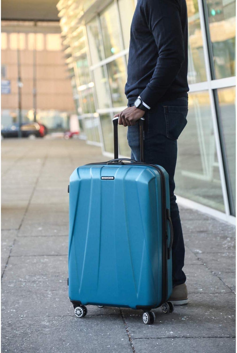 imageSamsonite Centric 2 Hardside Expandable Luggage with Spinner Wheels Silver CarryOn 20InchCaribbean Blue