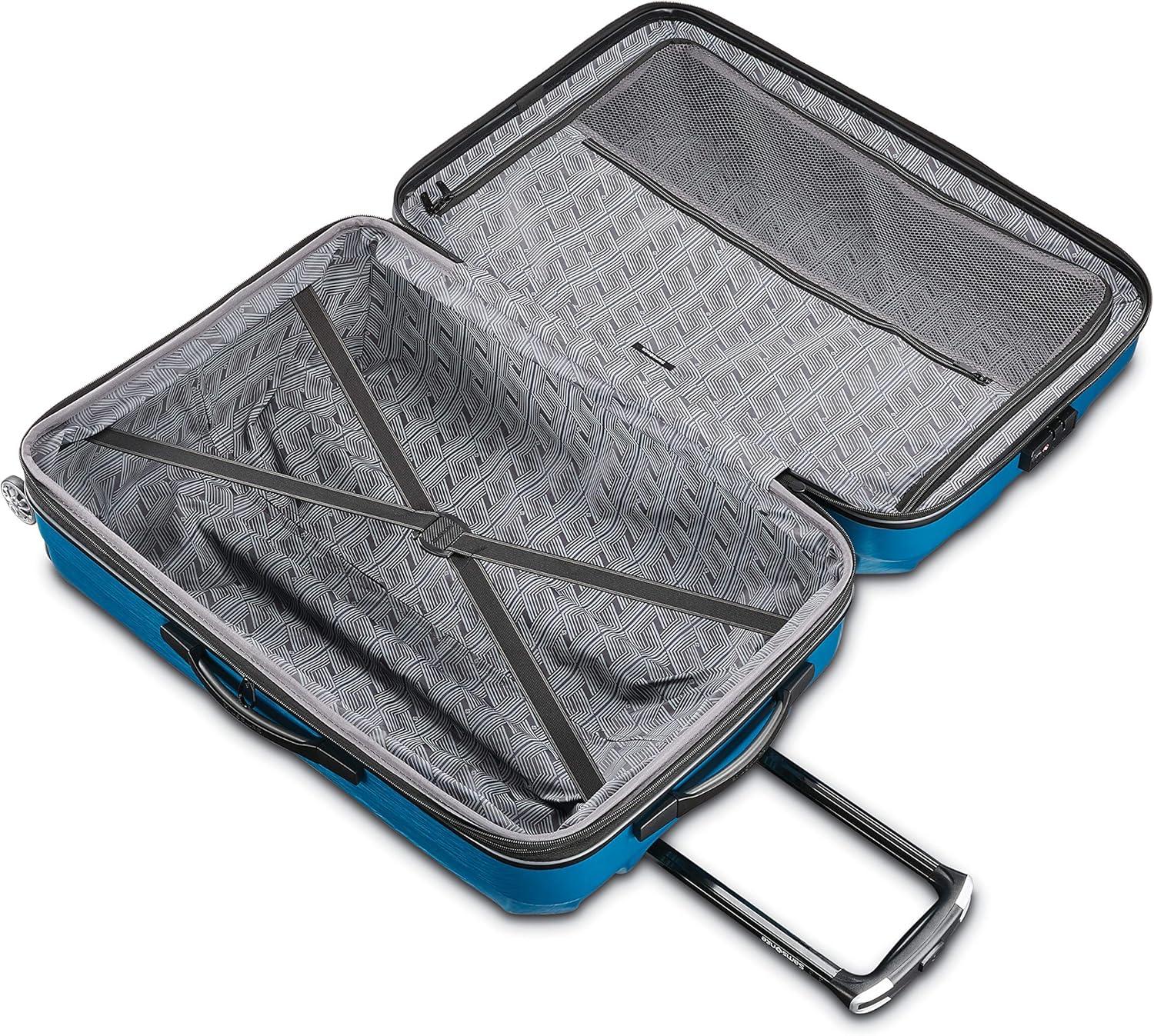 imageSamsonite Centric 2 Hardside Expandable Luggage with Spinner Wheels Silver CarryOn 20InchCaribbean Blue