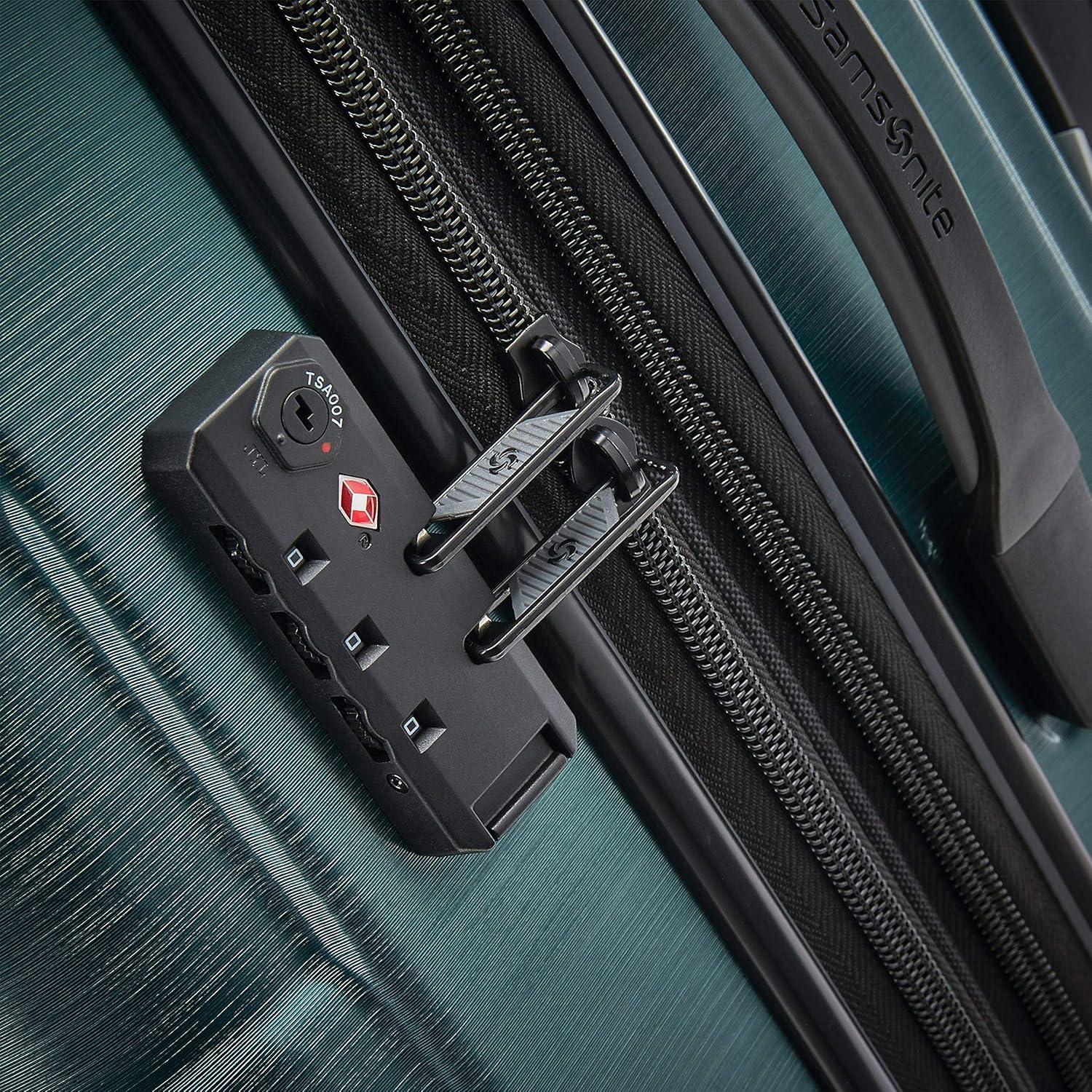 imageSamsonite Centric 2 Hardside Expandable Luggage with Spinner Wheels Silver CarryOn 20InchEmerald Green