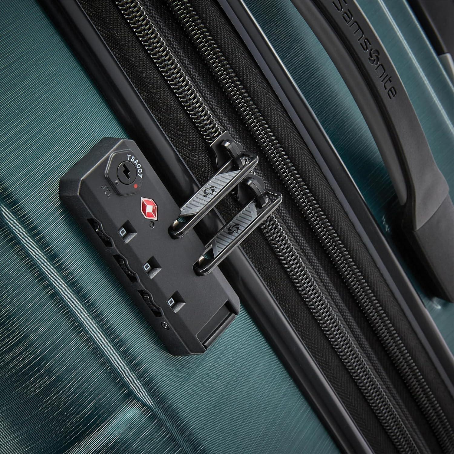 imageSamsonite Centric 2 Hardside Expandable Luggage with Spinner Wheels Silver CarryOn 20InchEmerald Green