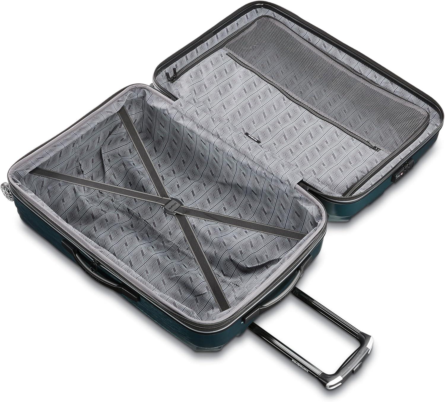 imageSamsonite Centric 2 Hardside Expandable Luggage with Spinner Wheels Silver CarryOn 20InchEmerald Green