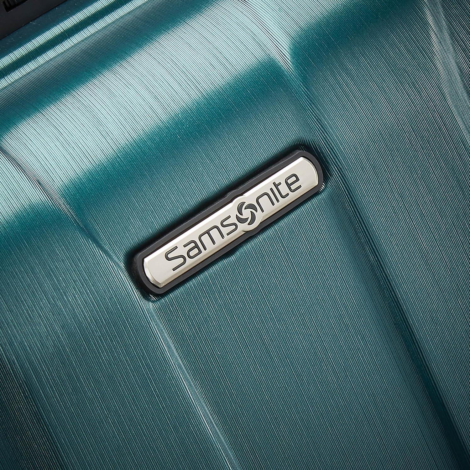 imageSamsonite Centric 2 Hardside Expandable Luggage with Spinner Wheels Silver CarryOn 20InchEmerald Green