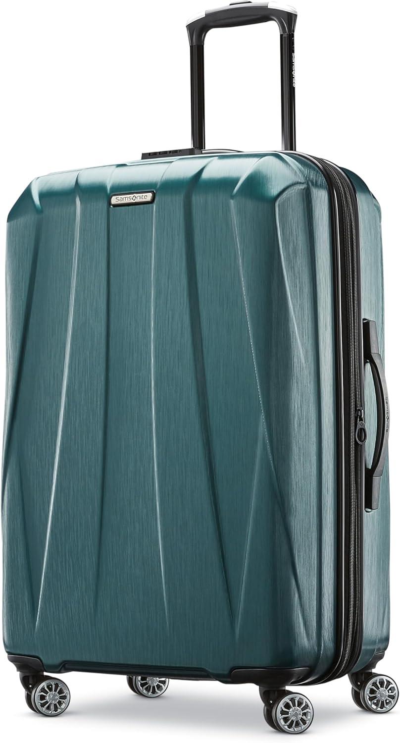 imageSamsonite Centric 2 Hardside Expandable Luggage with Spinner Wheels Silver CarryOn 20InchEmerald Green