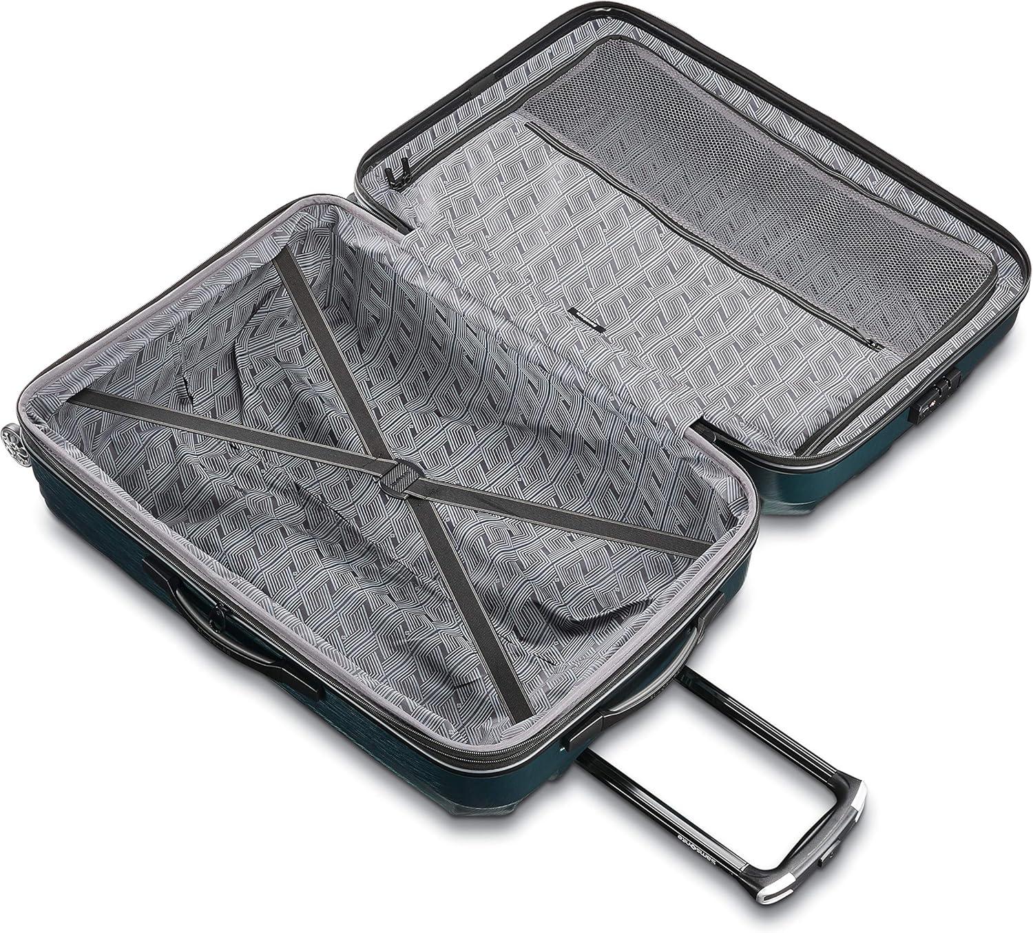 imageSamsonite Centric 2 Hardside Expandable Luggage with Spinner Wheels Silver CarryOn 20InchEmerald Green