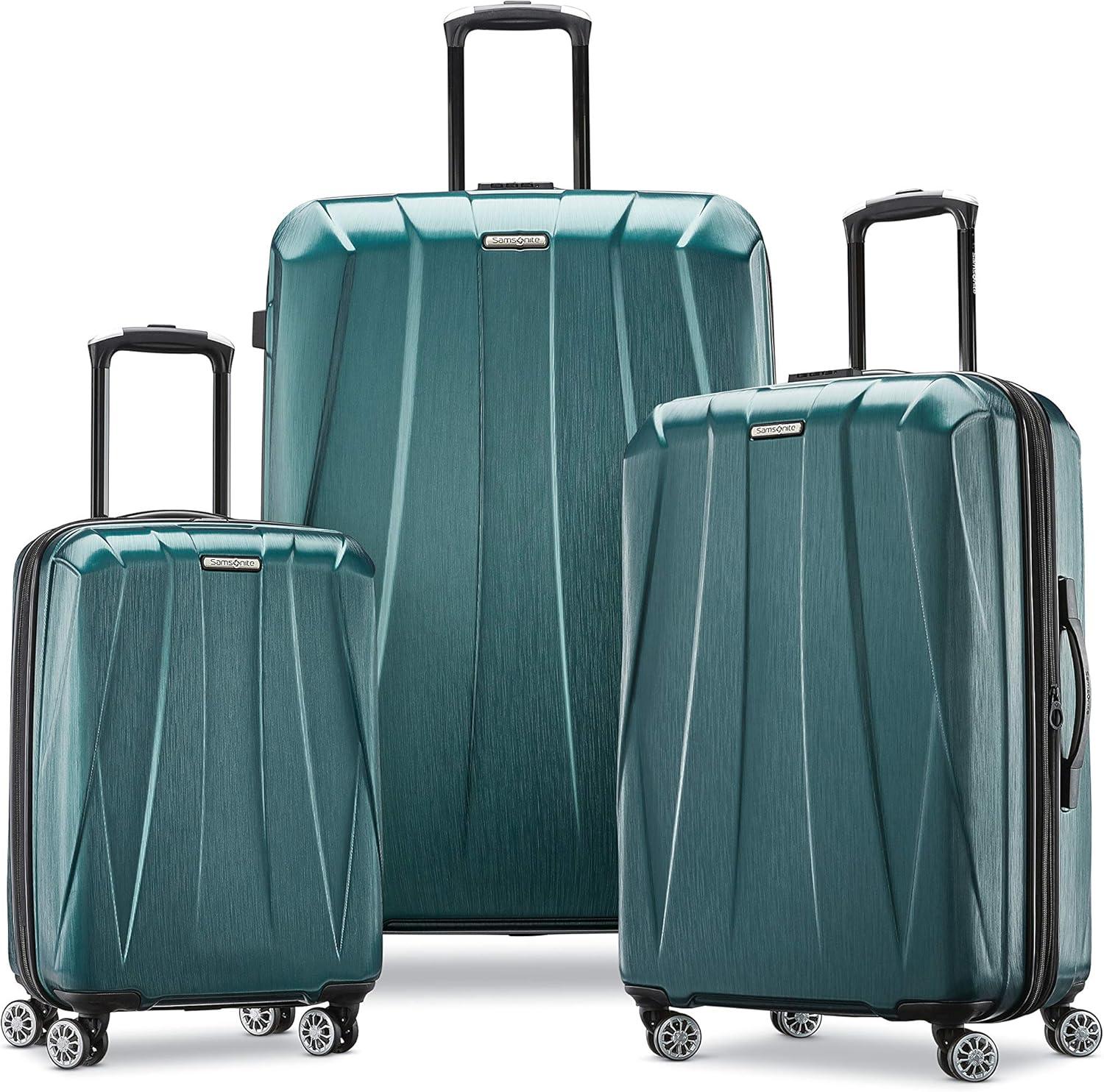 imageSamsonite Centric 2 Hardside Expandable Luggage with Spinner Wheels Silver CarryOn 20InchEmerald Green
