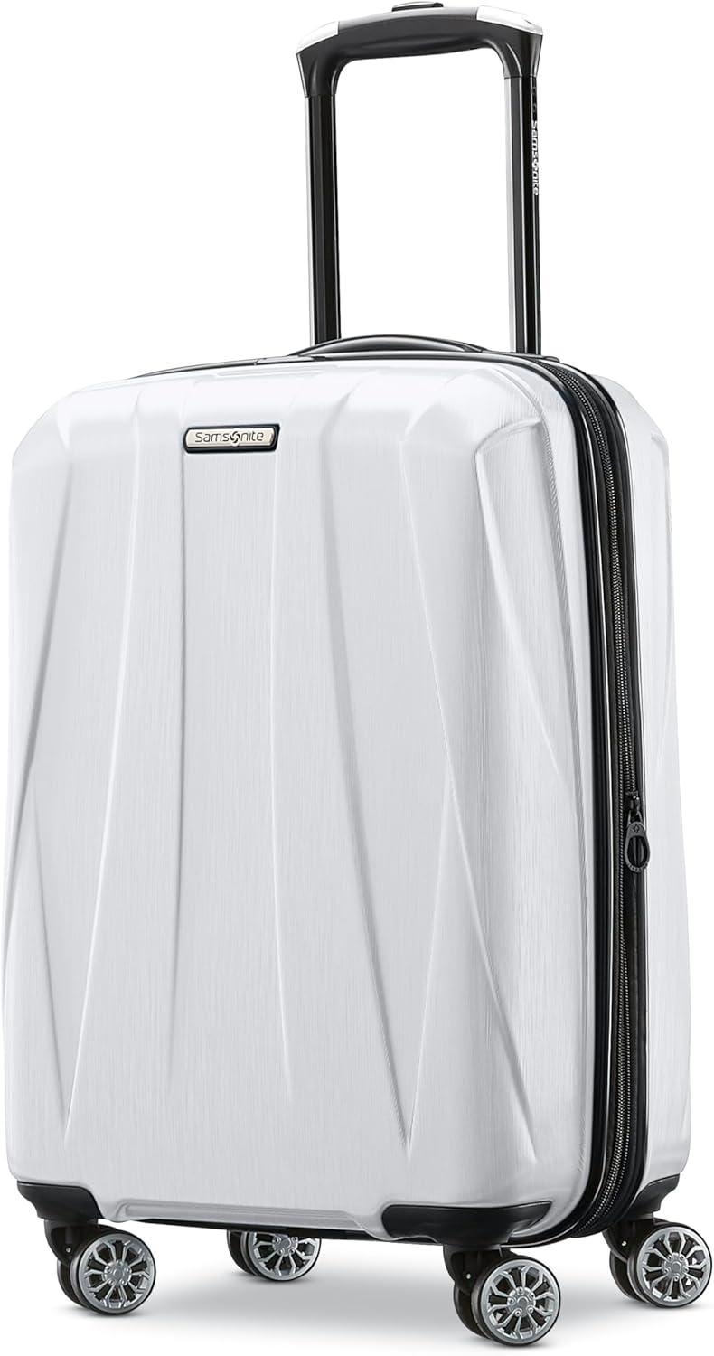 imageSamsonite Centric 2 Hardside Expandable Luggage with Spinner Wheels Silver CarryOn 20InchSnow White