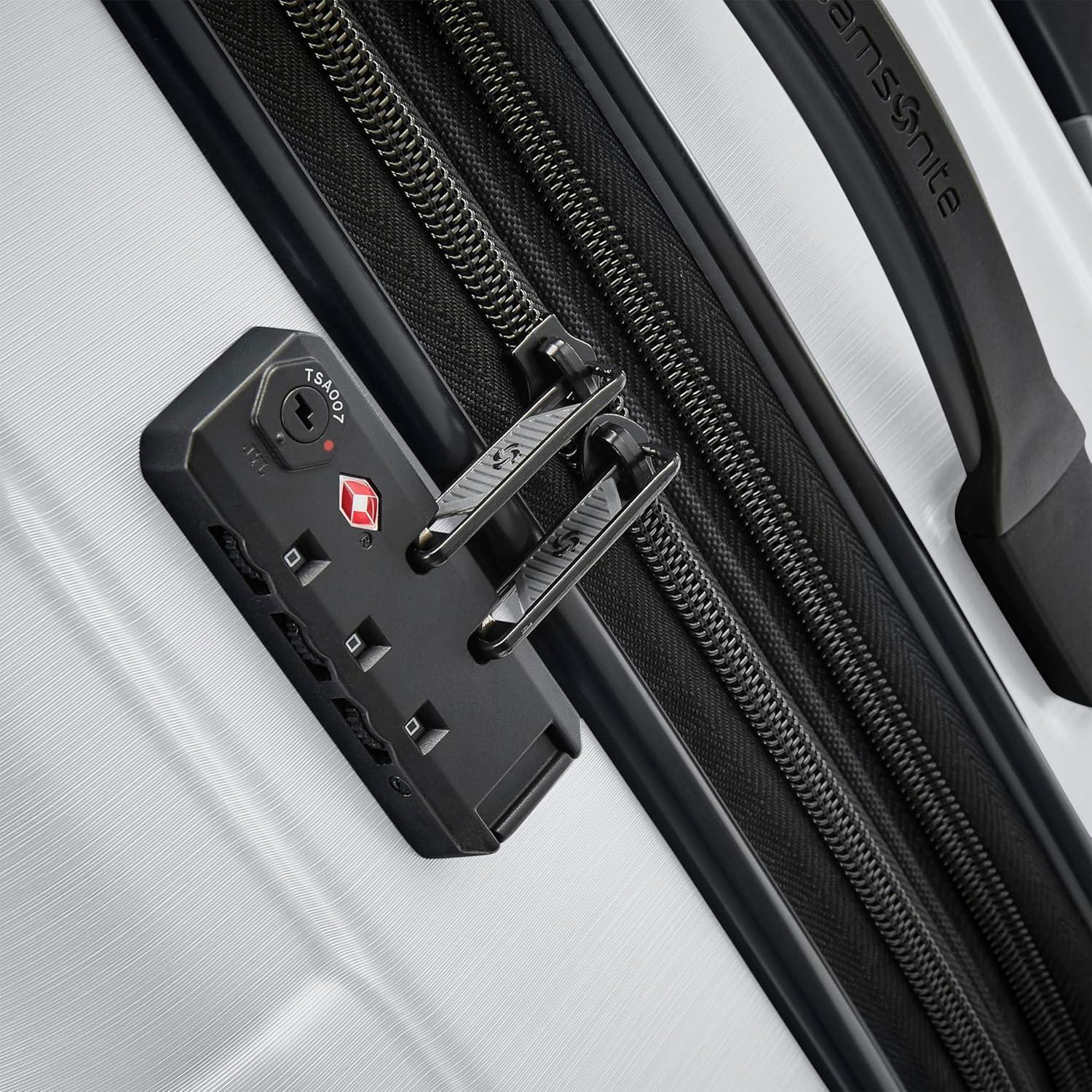 imageSamsonite Centric 2 Hardside Expandable Luggage with Spinner Wheels Silver CarryOn 20InchSnow White