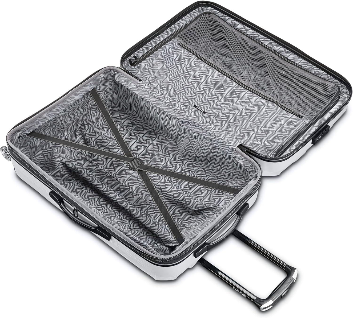 imageSamsonite Centric 2 Hardside Expandable Luggage with Spinner Wheels Silver CarryOn 20InchSnow White