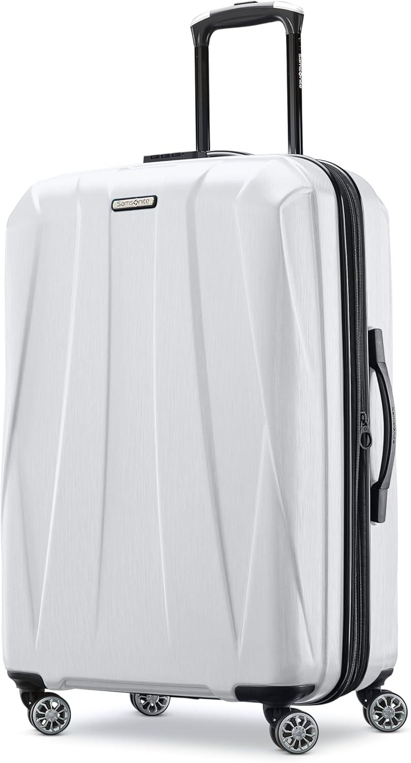 imageSamsonite Centric 2 Hardside Expandable Luggage with Spinner Wheels Silver CarryOn 20InchSnow White