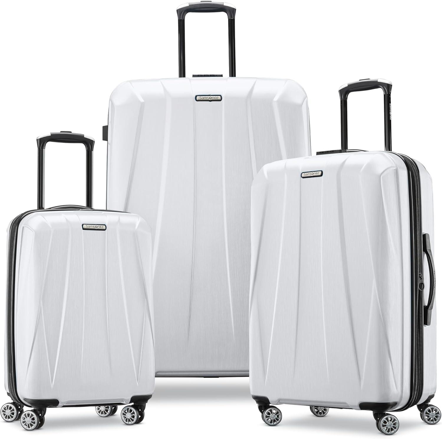 imageSamsonite Centric 2 Hardside Expandable Luggage with Spinner Wheels Silver CarryOn 20InchSnow White