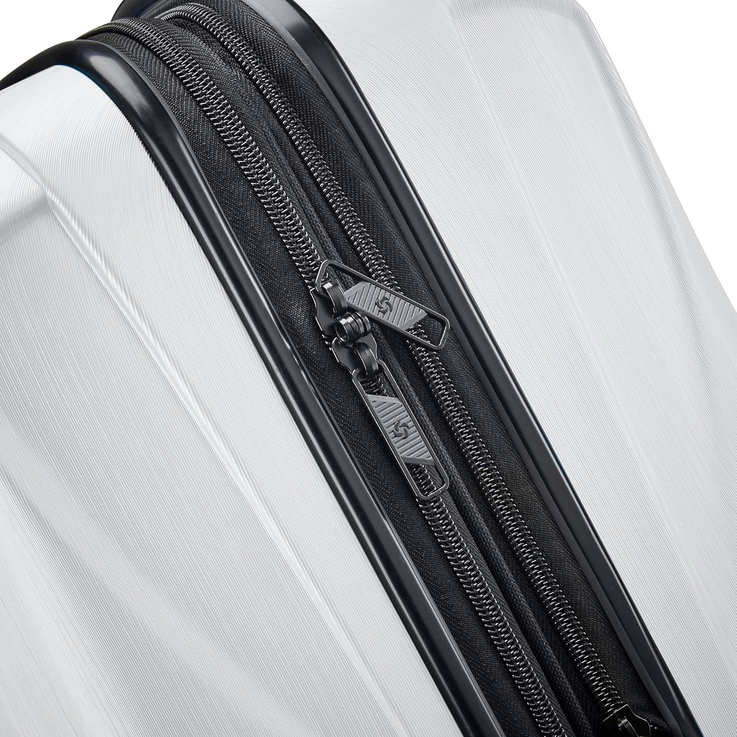 imageSamsonite Centric 2 Hardside Expandable Luggage with Spinner Wheels Silver CarryOn 20InchSnow White