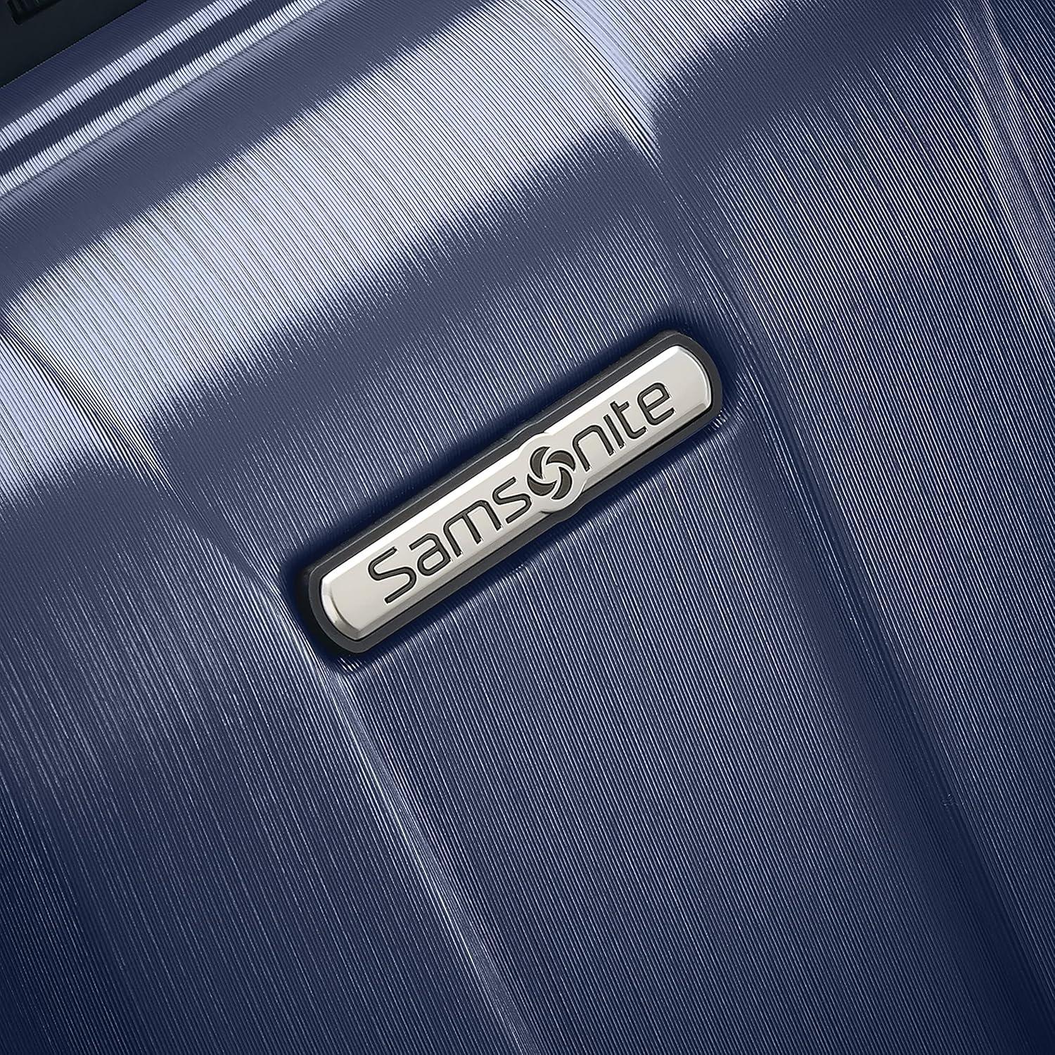 imageSamsonite Centric 2 Hardside Expandable Luggage with Spinner Wheels Silver CarryOn 20InchTrue Navy