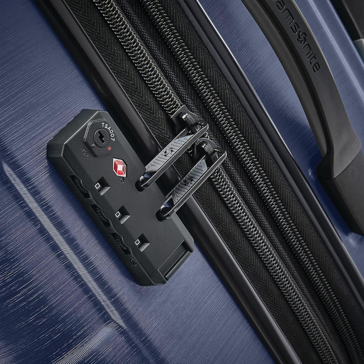 imageSamsonite Centric 2 Hardside Expandable Luggage with Spinner Wheels Silver CarryOn 20InchTrue Navy