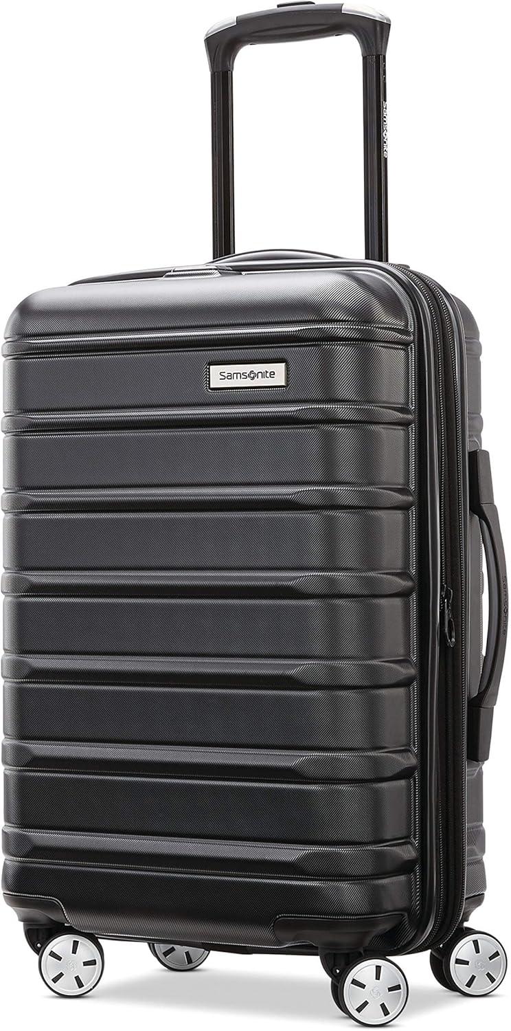 imageSamsonite Omni 2 Hardside Expandable Luggage with Spinner Wheels ICY Lilac 2Piece Set 1928Midnight Black