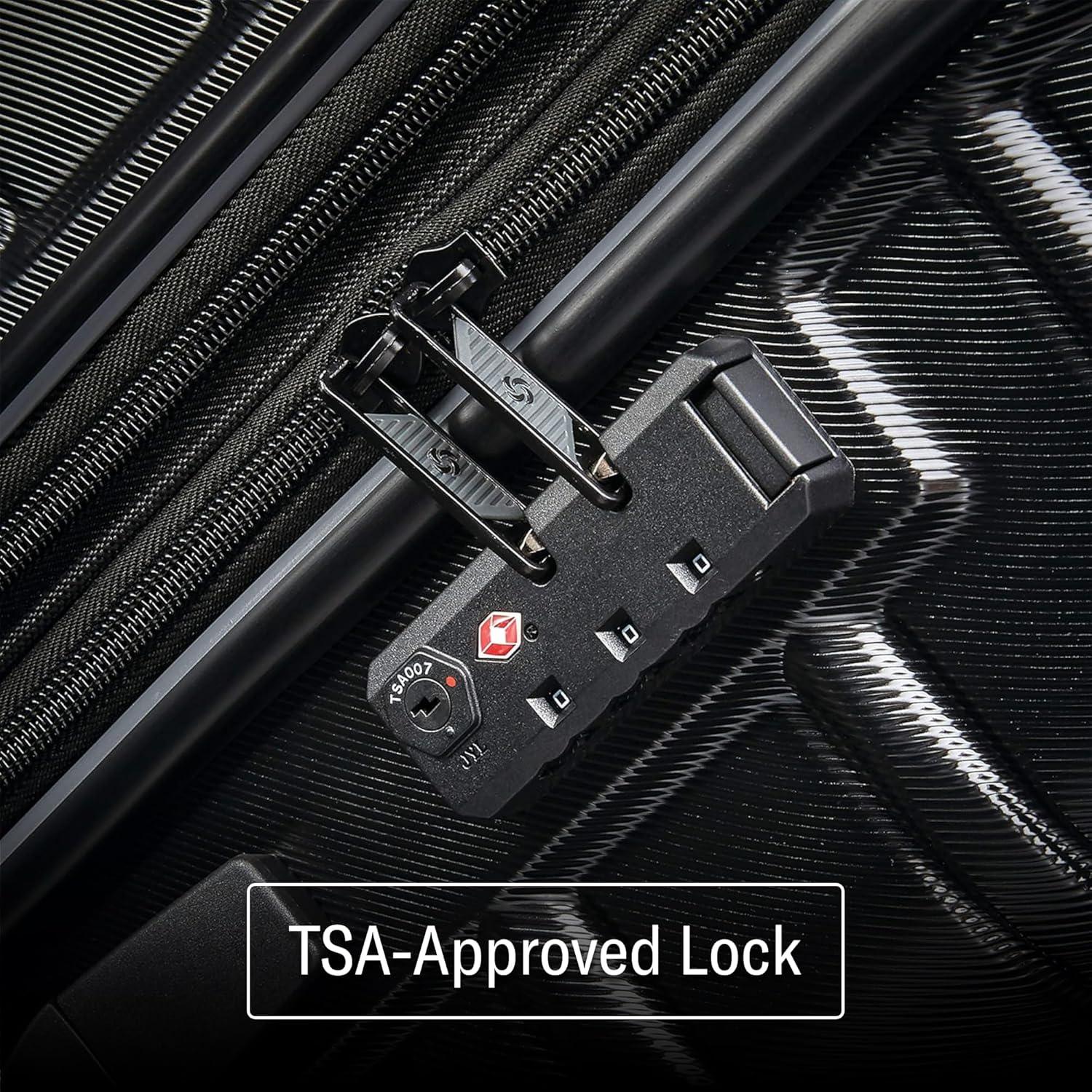 imageSamsonite Omni 2 Hardside Expandable Luggage with Spinner Wheels ICY Lilac 2Piece Set 1928Midnight Black