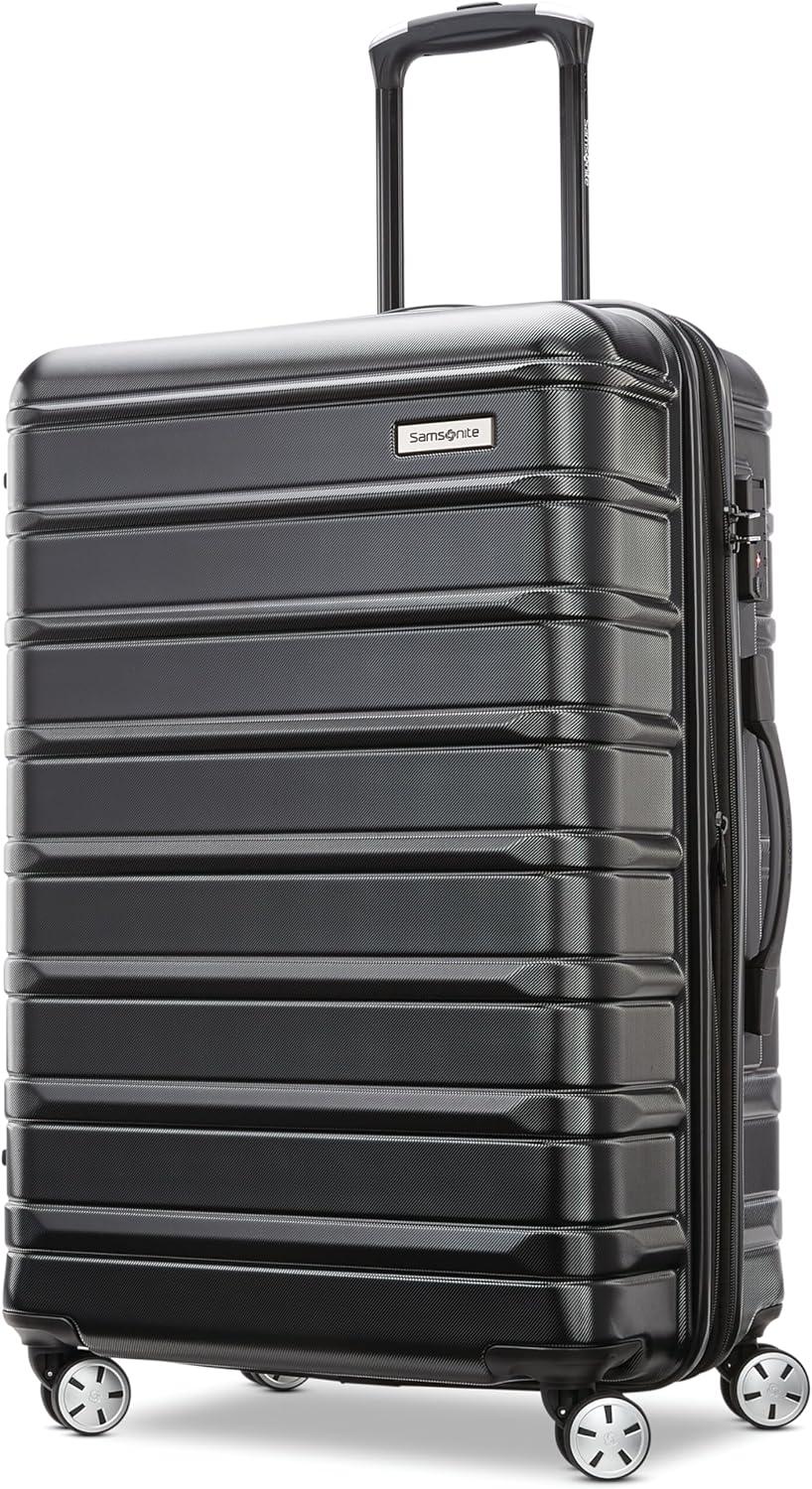 imageSamsonite Omni 2 Hardside Expandable Luggage with Spinner Wheels ICY Lilac 2Piece Set 1928Midnight Black