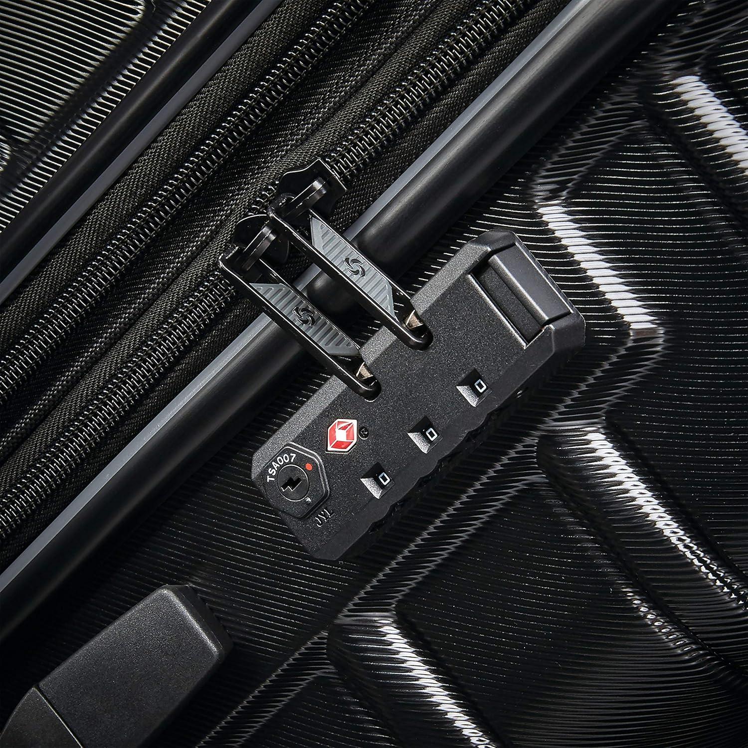 imageSamsonite Omni 2 Hardside Expandable Luggage with Spinner Wheels ICY Lilac 2Piece Set 1928Midnight Black