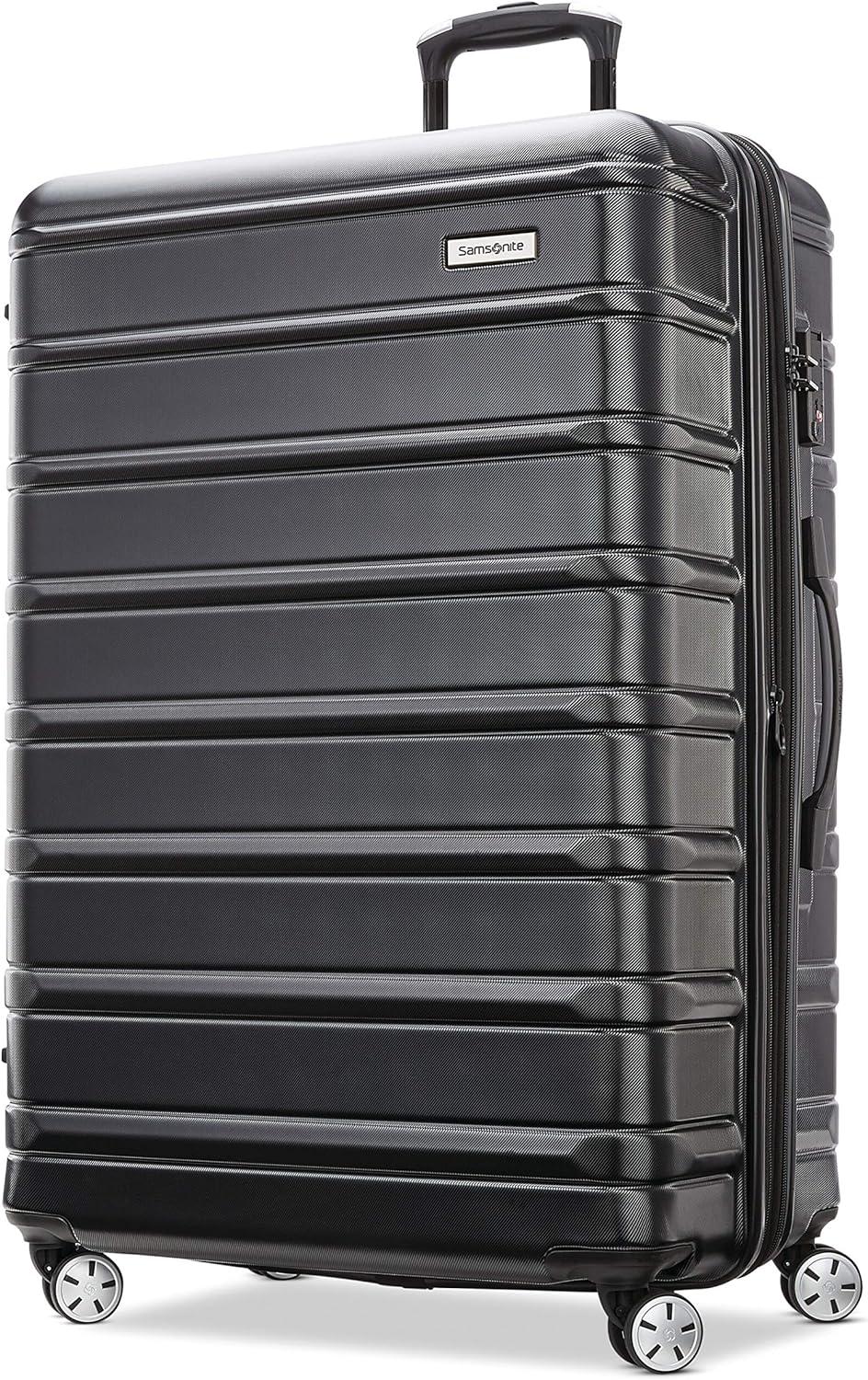 imageSamsonite Omni 2 Hardside Expandable Luggage with Spinner Wheels ICY Lilac 2Piece Set 1928Midnight Black