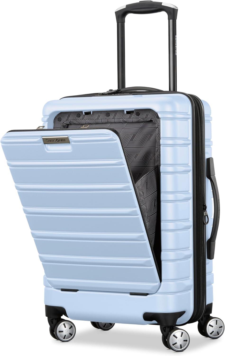 imageSamsonite Omni 2 Hardside Expandable Luggage with Spinner Wheels ICY Lilac 2Piece Set 1928Pale Blue