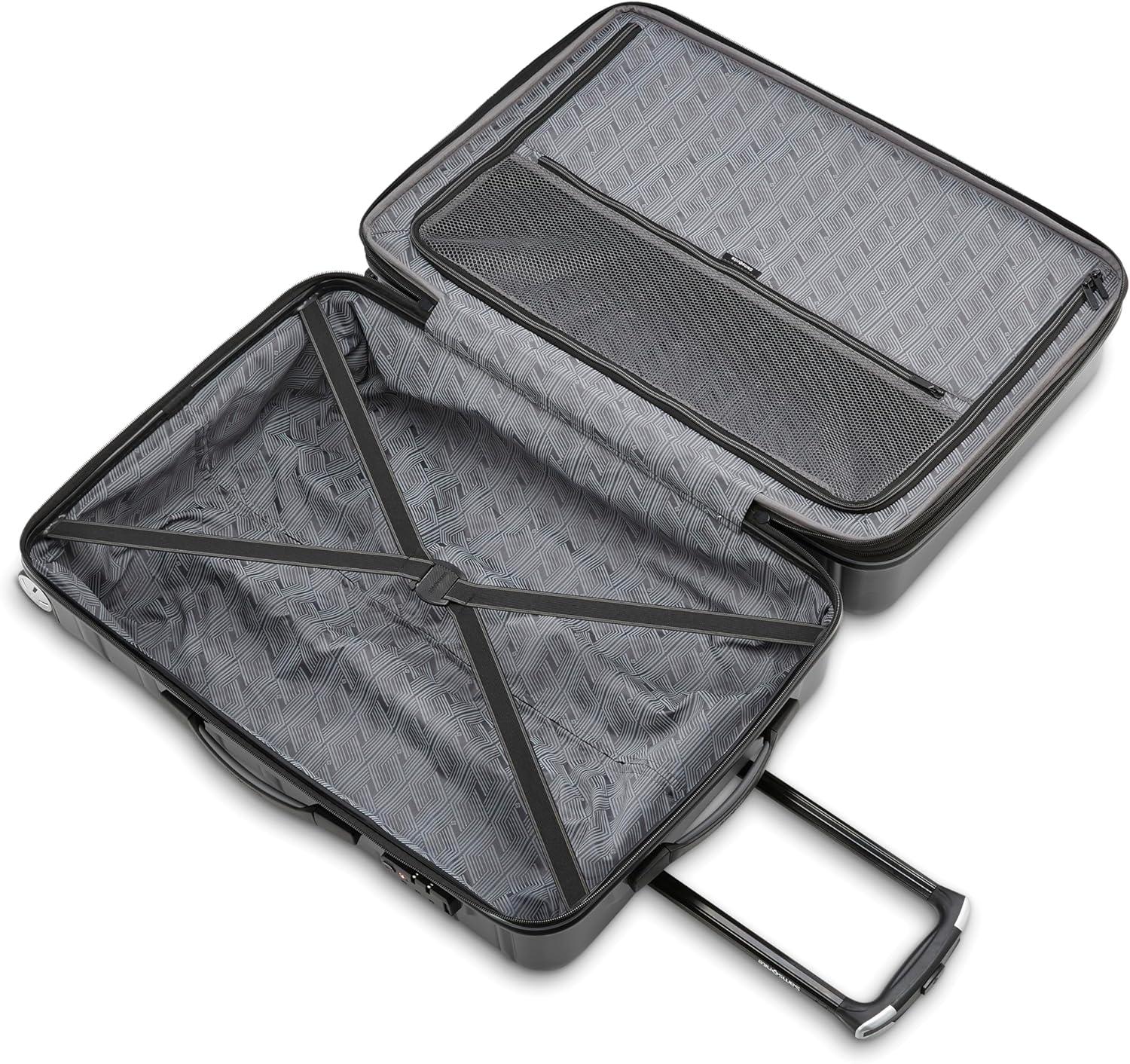 imageSamsonite Omni 2 Hardside Expandable Luggage with Spinner Wheels ICY Lilac 2Piece Set 1928Solid Charcoal