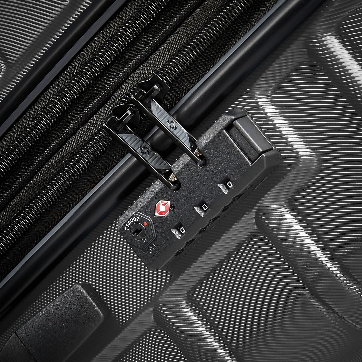 imageSamsonite Omni 2 Hardside Expandable Luggage with Spinner Wheels ICY Lilac 2Piece Set 1928Solid Charcoal