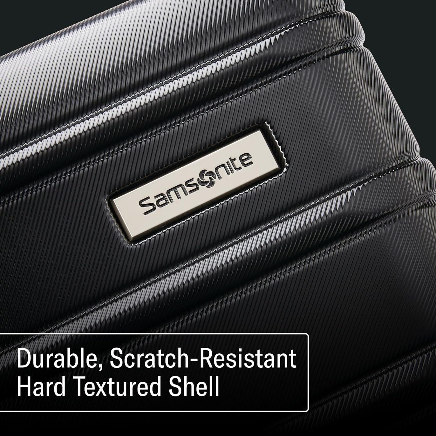 imageSamsonite Omni 2 Hardside Expandable Luggage with Spinner Wheels ICY Lilac 2Piece Set 1928Solid Charcoal