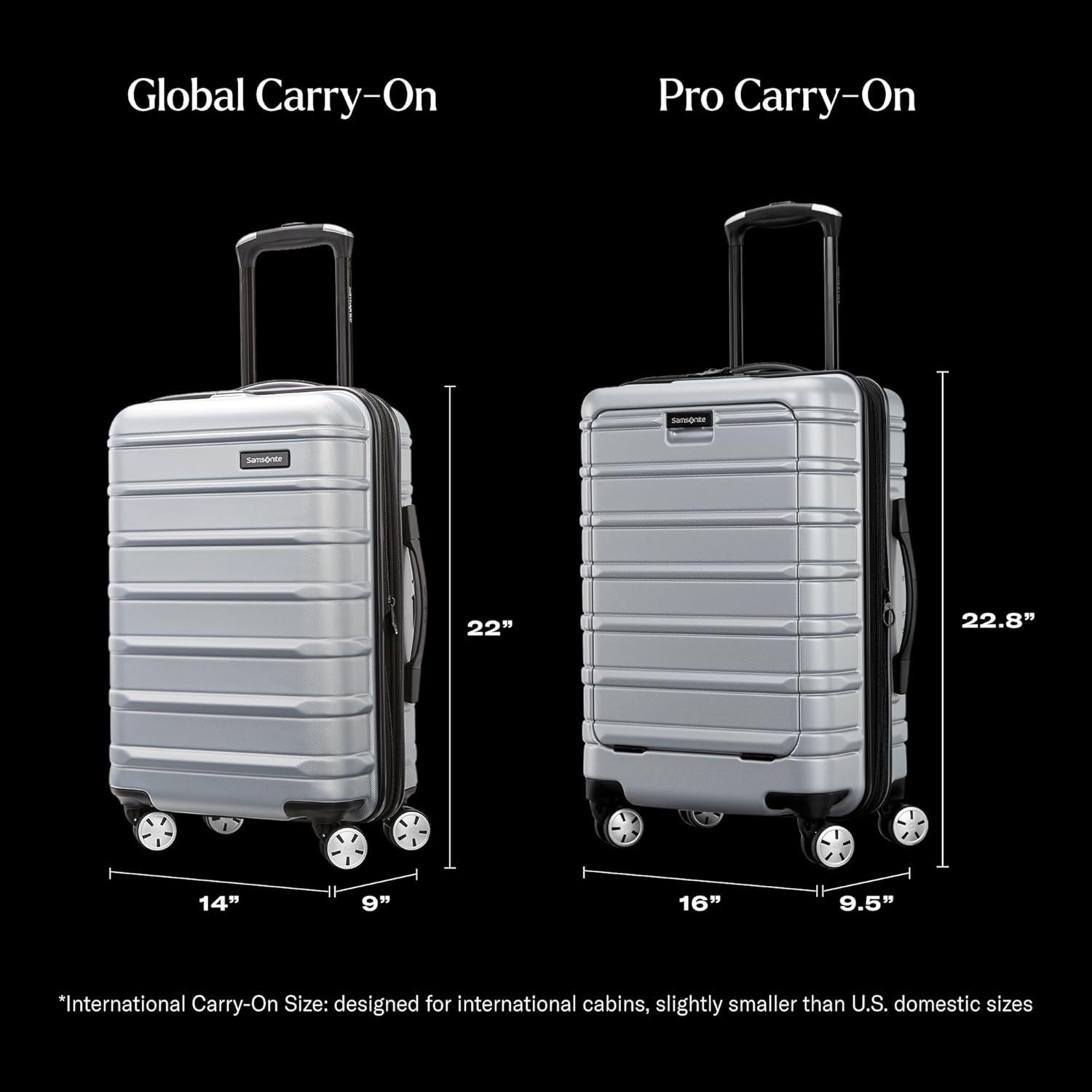 imageSamsonite Omni 2 Hardside Expandable Luggage with Spinner Wheels ICY Lilac 2Piece Set 1928Solid Charcoal