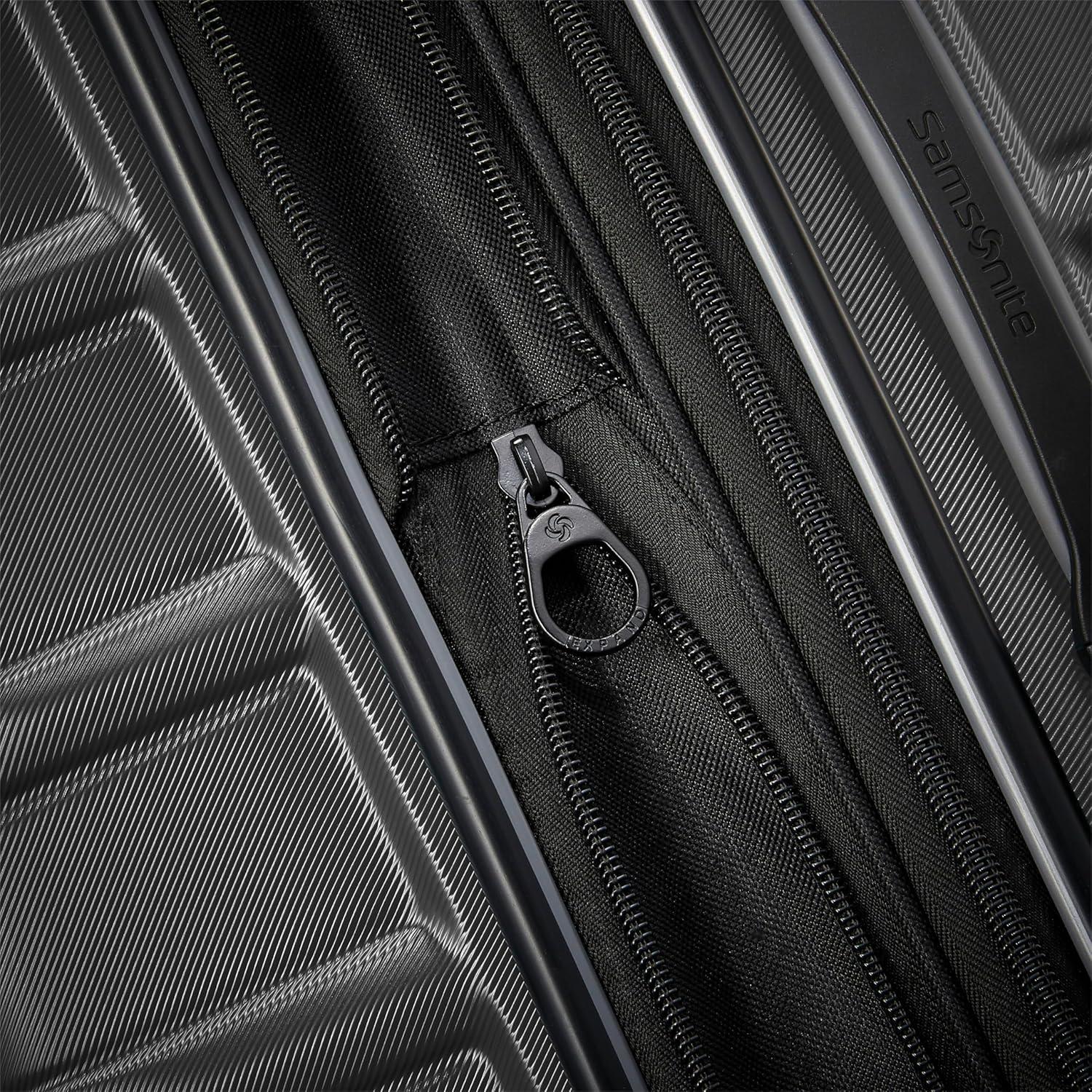 imageSamsonite Omni 2 Hardside Expandable Luggage with Spinner Wheels ICY Lilac 2Piece Set 1928Solid Charcoal