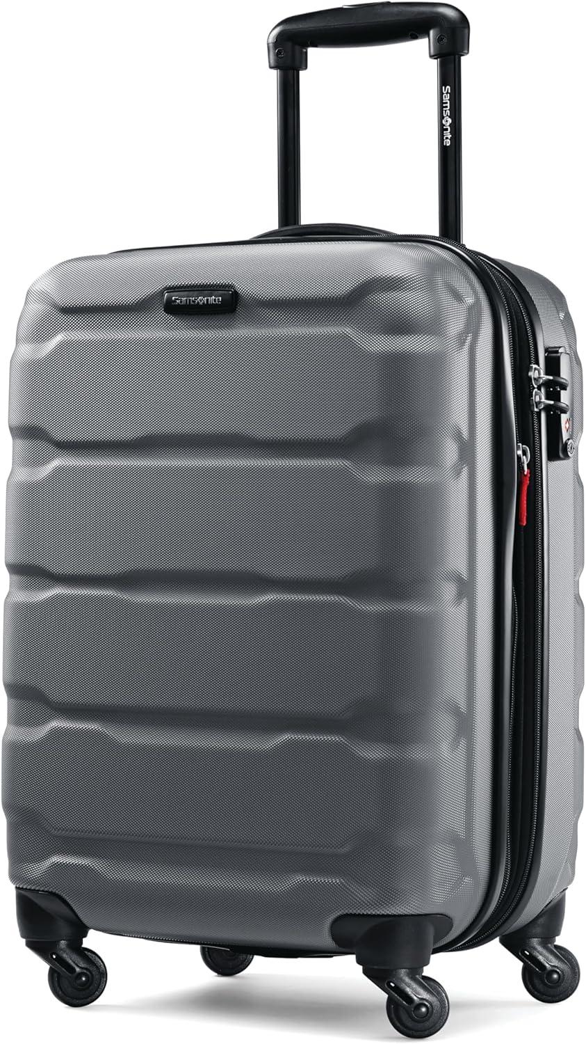 imageSamsonite Omni PC Hardside Expandable Luggage with Spinner Wheels Caribbean Blue CarryOn 20InchCharcoal