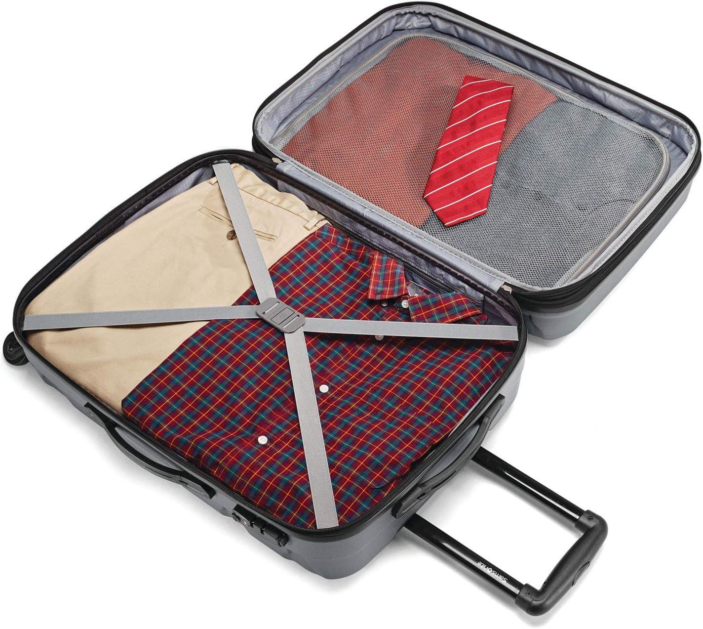 imageSamsonite Omni PC Hardside Expandable Luggage with Spinner Wheels Caribbean Blue CarryOn 20InchCharcoal