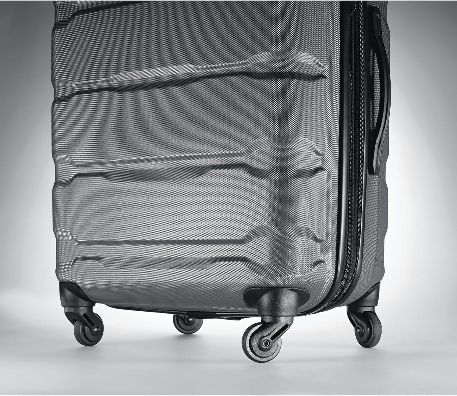 imageSamsonite Omni PC Hardside Expandable Luggage with Spinner Wheels Caribbean Blue CarryOn 20InchCharcoal