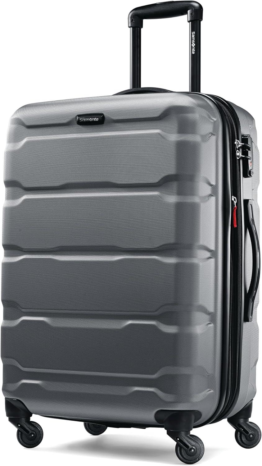 imageSamsonite Omni PC Hardside Expandable Luggage with Spinner Wheels Caribbean Blue CarryOn 20InchCharcoal