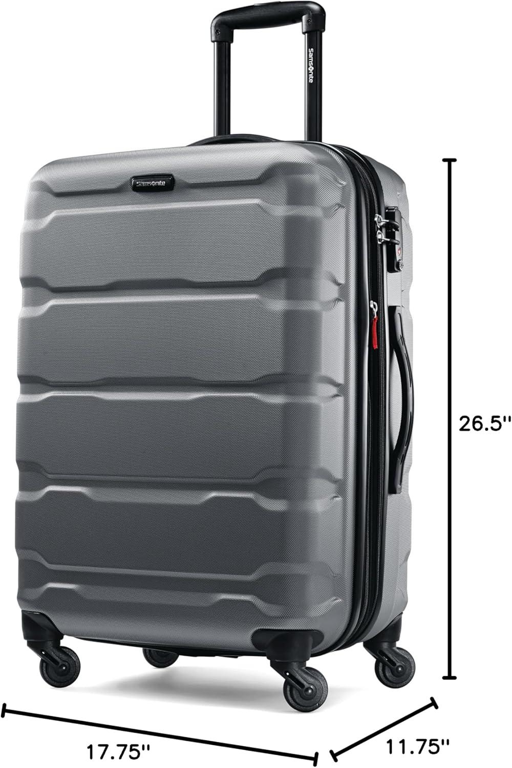 imageSamsonite Omni PC Hardside Expandable Luggage with Spinner Wheels Caribbean Blue CarryOn 20InchCharcoal