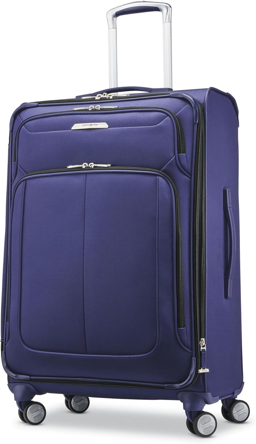 imageSamsonite Solyte DLX Softside Expandable Luggage with Spinner Wheels Mediterranean Blue CarryOn 20InchIris Blue