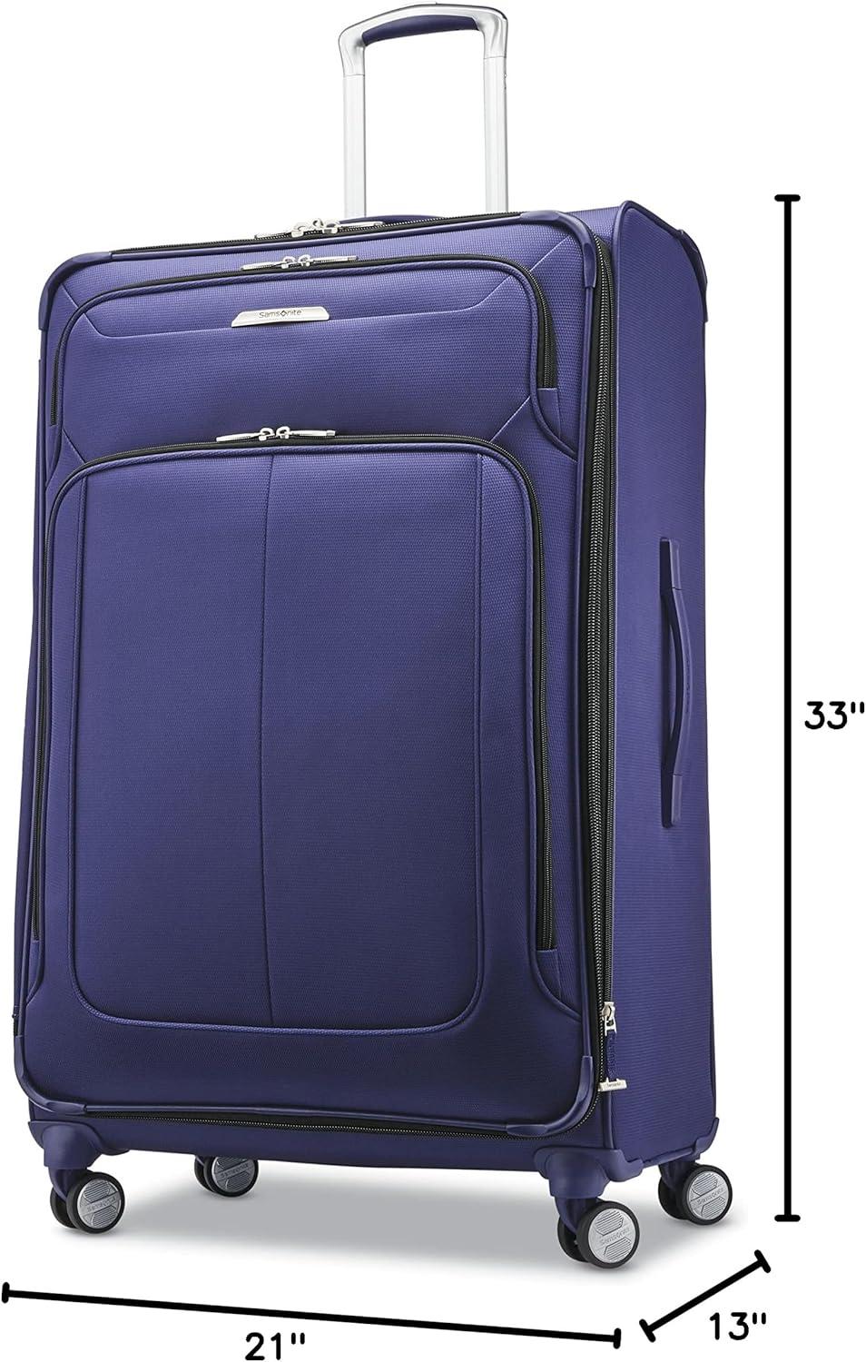 imageSamsonite Solyte DLX Softside Expandable Luggage with Spinner Wheels Mediterranean Blue CarryOn 20InchIris Blue