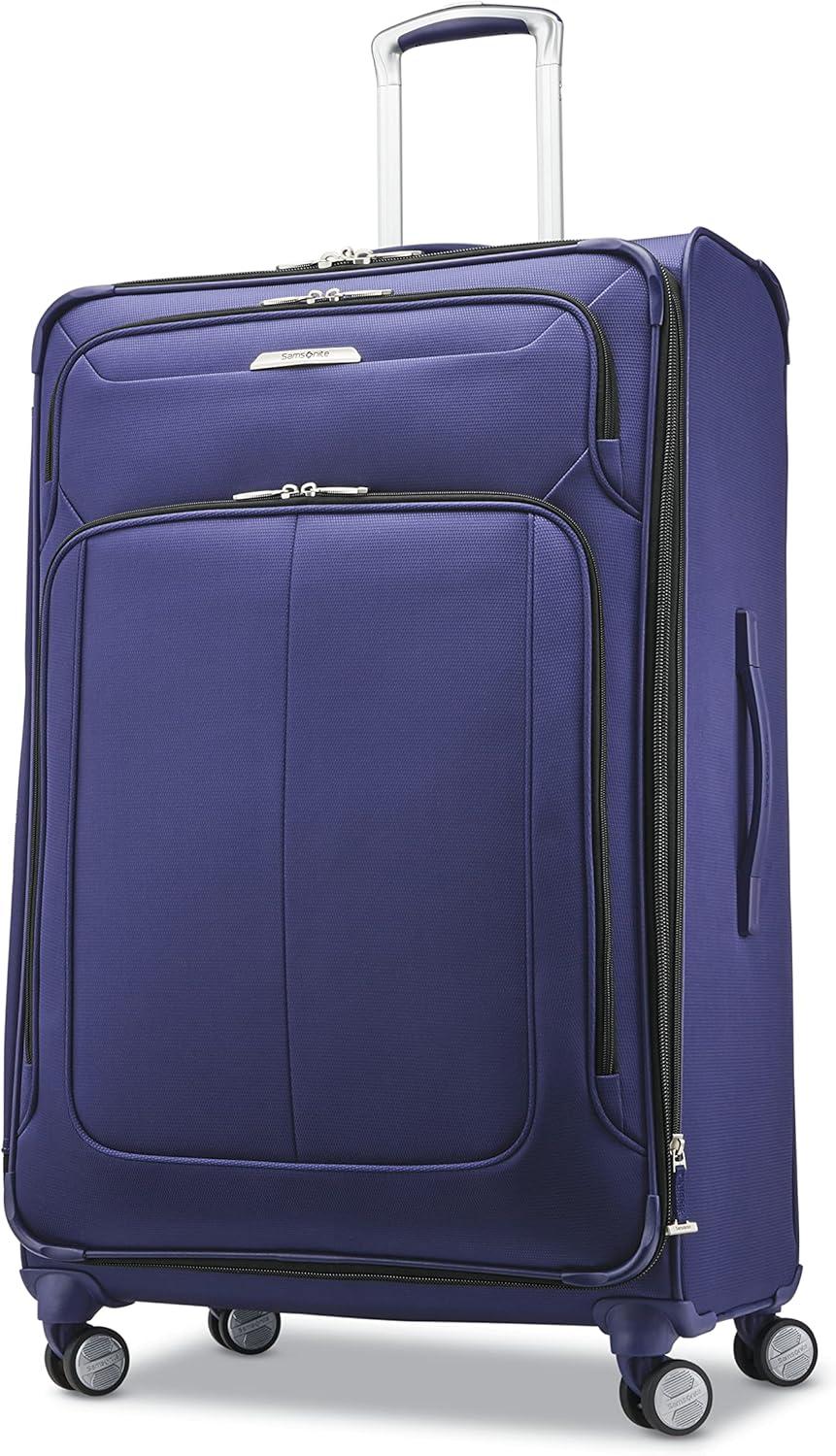 imageSamsonite Solyte DLX Softside Expandable Luggage with Spinner Wheels Mediterranean Blue CarryOn 20InchIris Blue