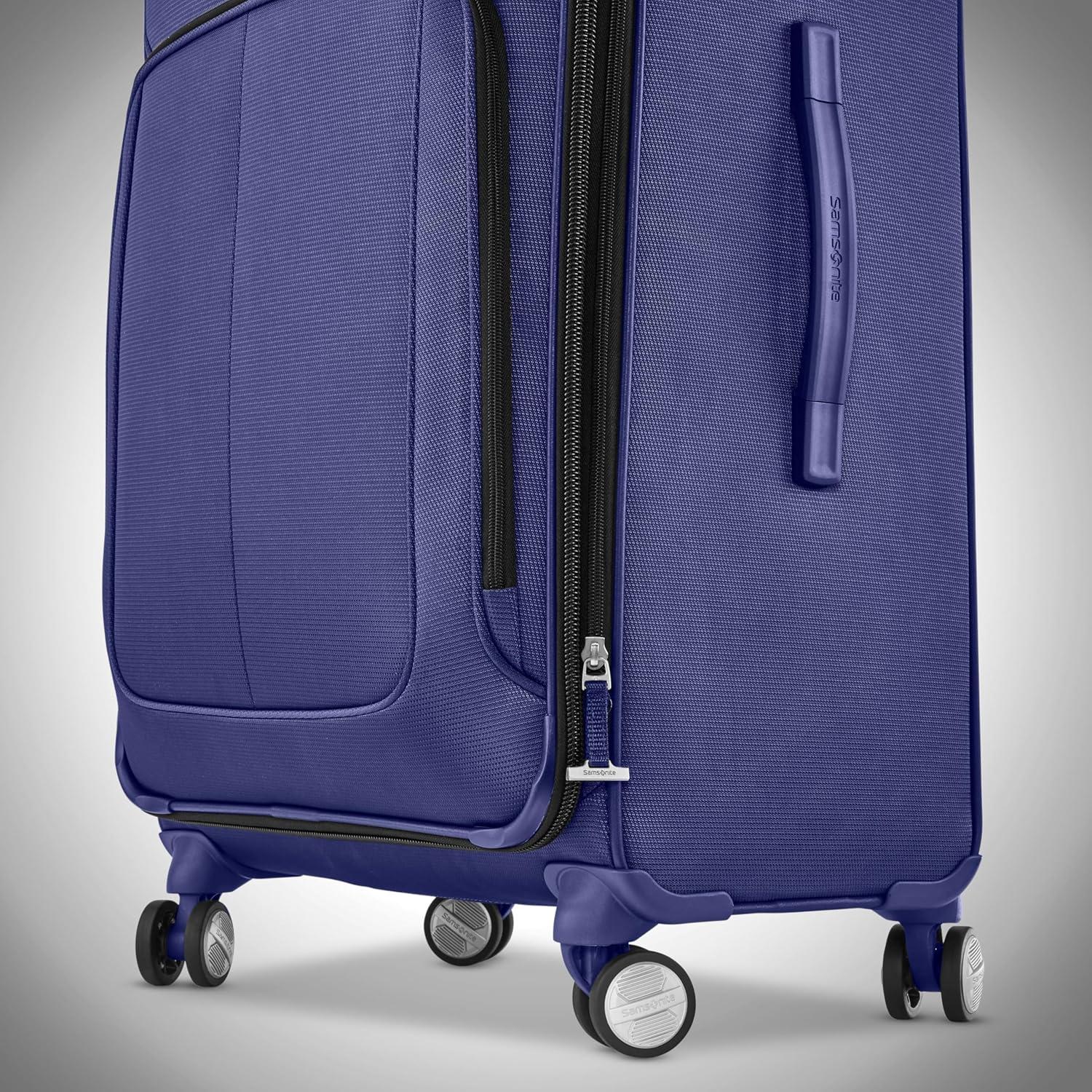 imageSamsonite Solyte DLX Softside Expandable Luggage with Spinner Wheels Mediterranean Blue CarryOn 20InchIris Blue