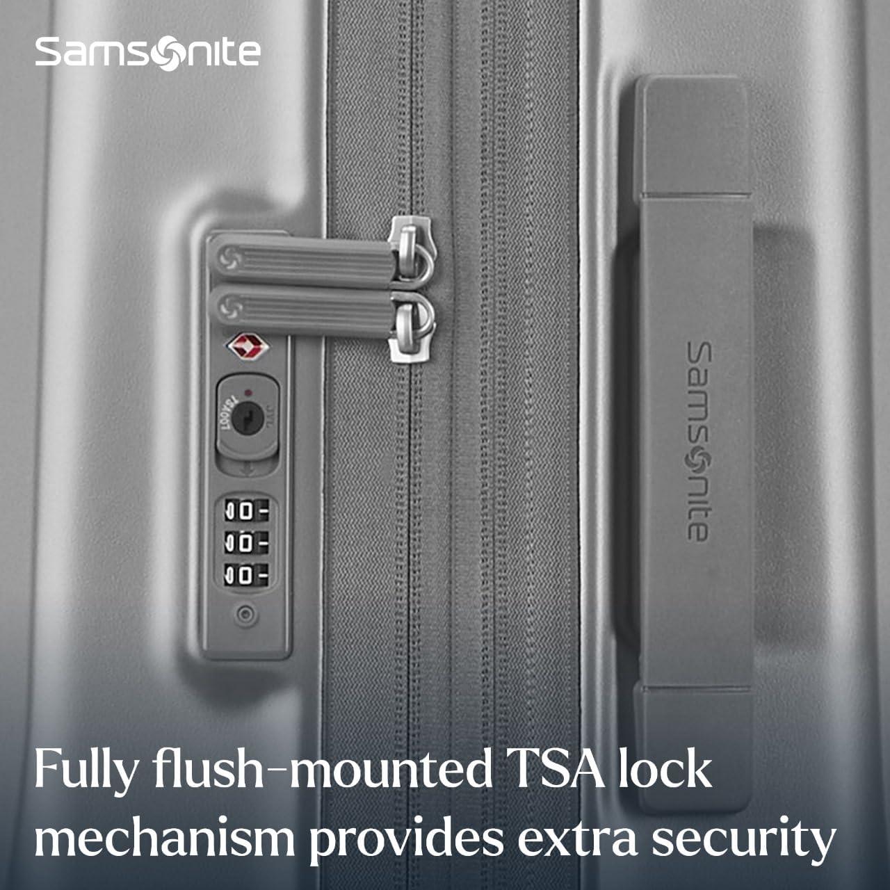 imageSamsonite UpLIFT CarryOn Hardside Luggage with Spinner Wheels AirlineApproved TSA Lock Adjustable Handle System Polycarbonate Hard Suitcase for Ultra Lightweight Travel Elemental BlueSilver Shimmer