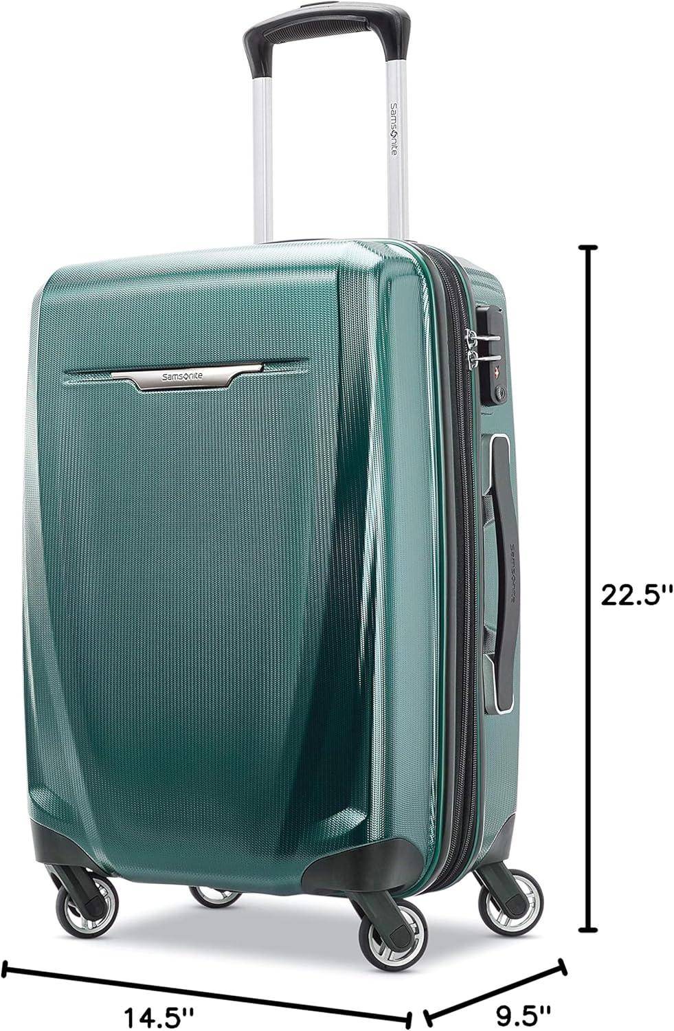 imageSamsonite Winfield 3 DLX Hardside Expandable Luggage with Spinners Black CarryOn 20InchEmerald