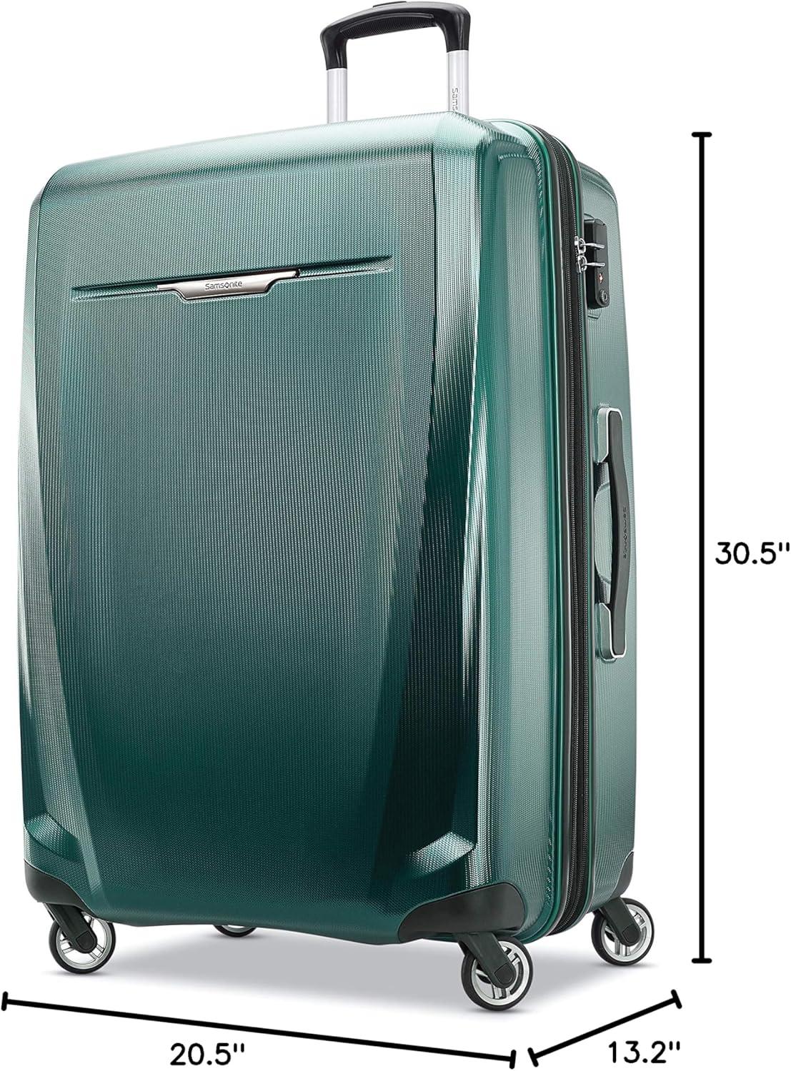 imageSamsonite Winfield 3 DLX Hardside Expandable Luggage with Spinners Black CarryOn 20InchEmerald