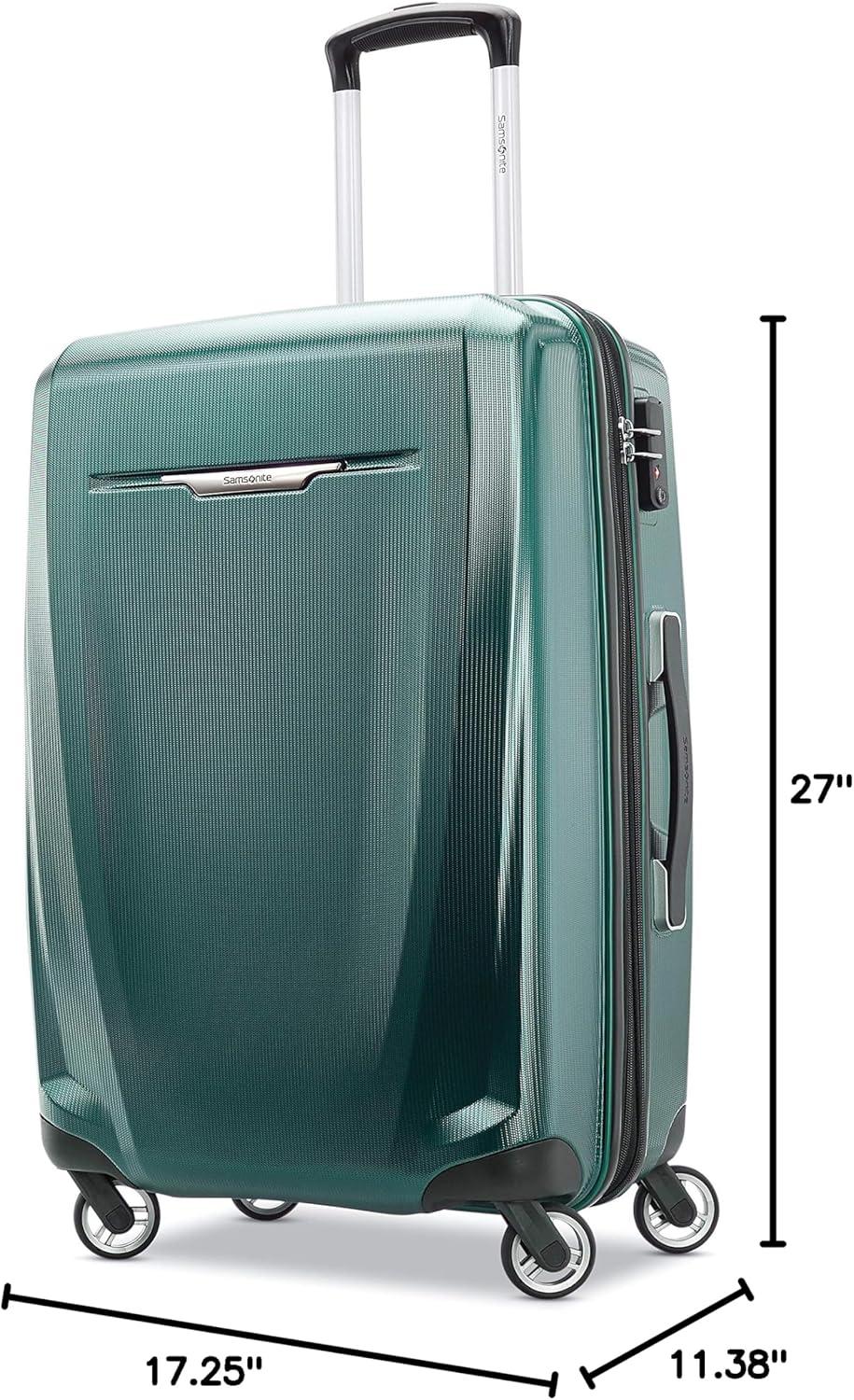 imageSamsonite Winfield 3 DLX Hardside Expandable Luggage with Spinners Black CarryOn 20InchEmerald