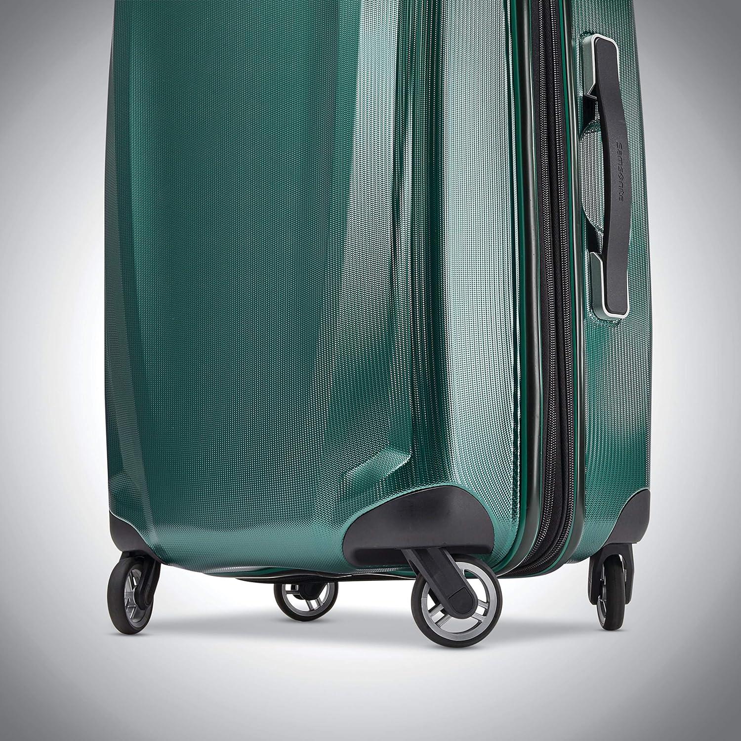 imageSamsonite Winfield 3 DLX Hardside Expandable Luggage with Spinners Black CarryOn 20InchEmerald