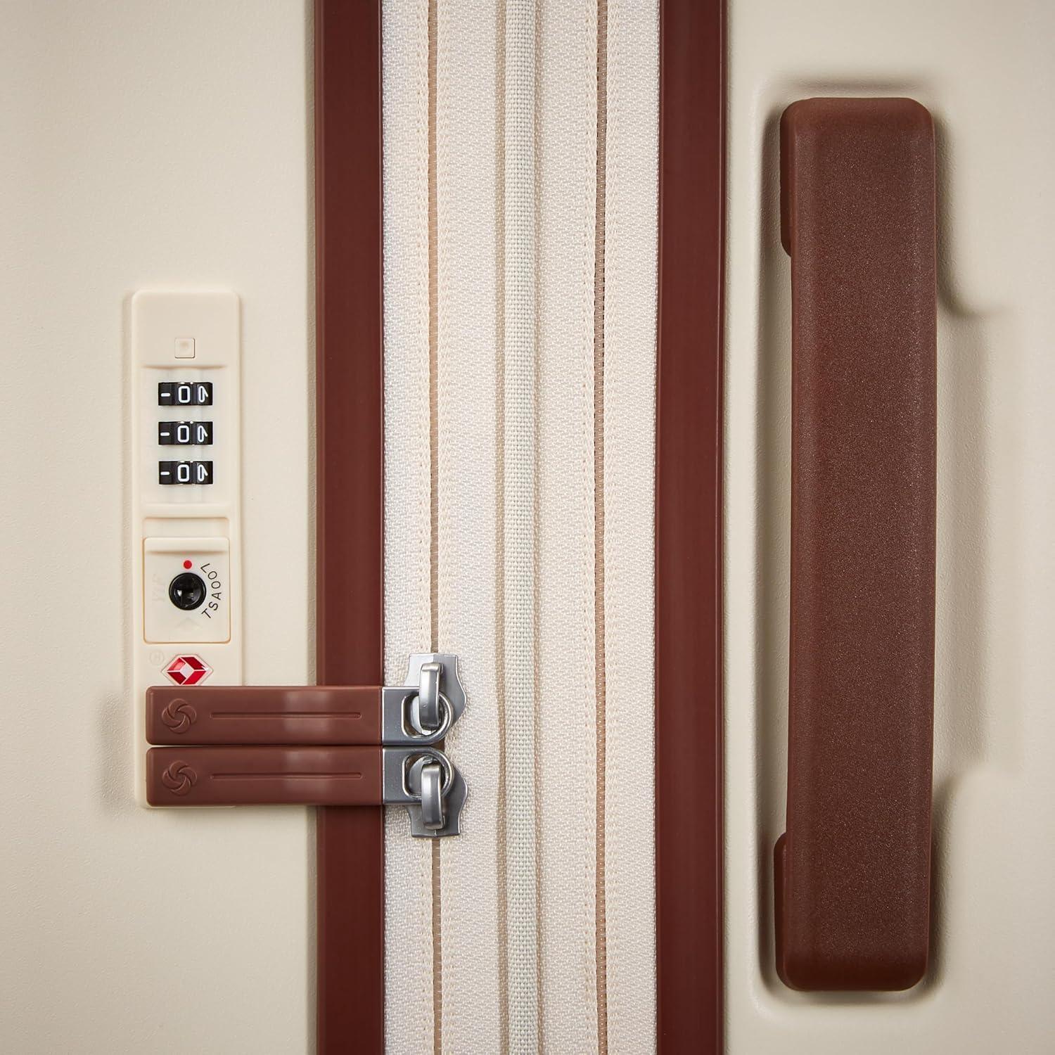 imageVirtuosa Hardside 21 Inch Carry On Luggage Airline Approved with 360 Spinner Wheels RightHeight Adjustable Handle Zippered WetPak TSA Lock Expandable Light Polycarbonate Shell Off WhiteOff White